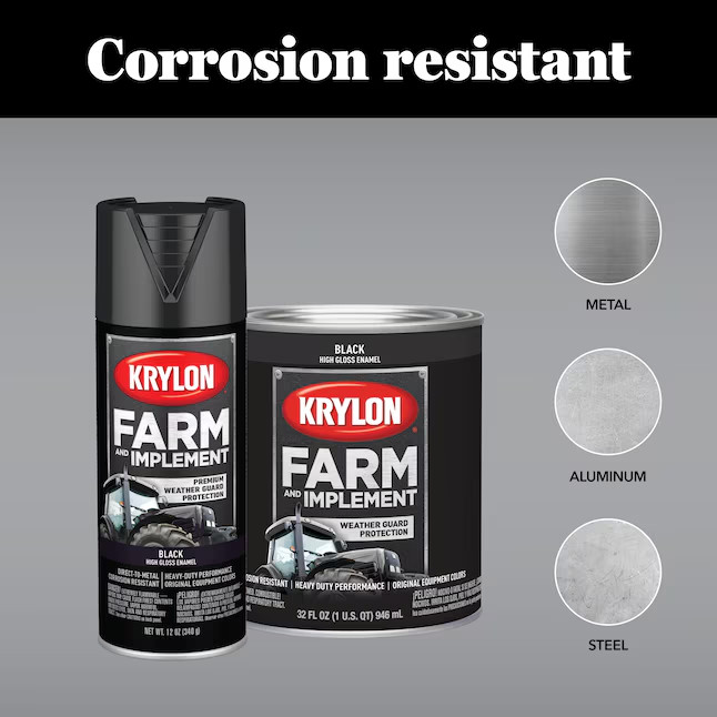 Krylon Farm and Implement High-gloss Tractor Green Spray paint ( NET WT. 12-oz )