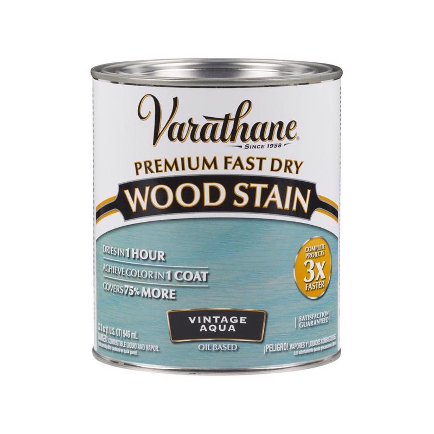 Varathane Semi-Transparent Vintage Aqua Oil-Based Urethane Alkyd WoodStain 1 qt