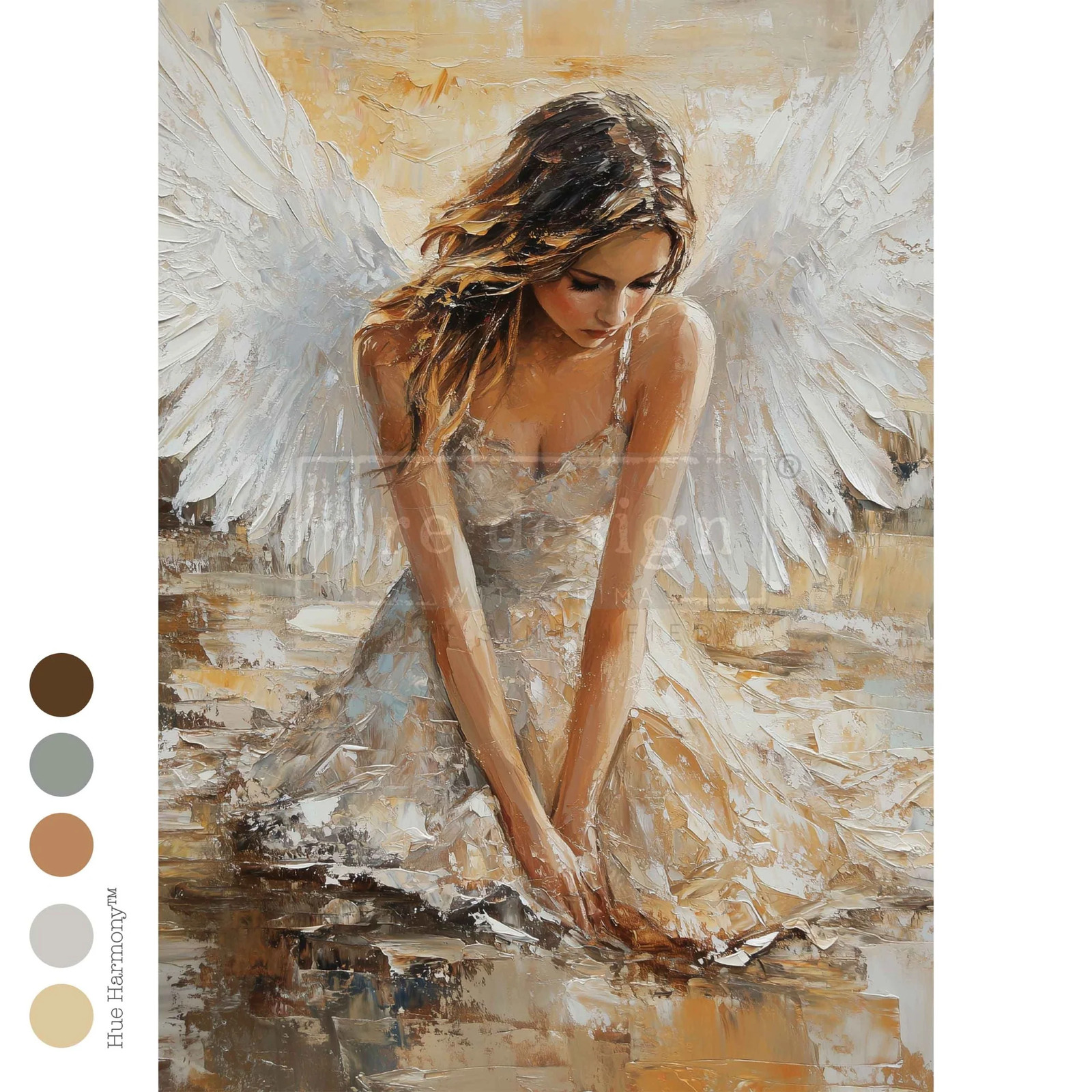 Angelic Reverie | A3 11.7″x16.5″ | Decoupage Fiber Paper | Redesign with Prima