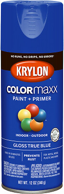 KRYLON 5543 COLORmaxx Spray Paint, Gloss, True Blue, 12 oz, Aerosol Can