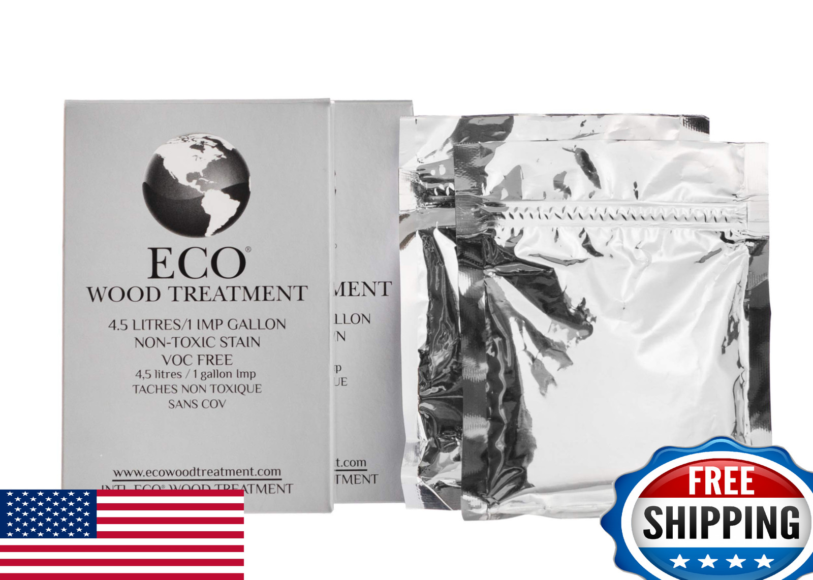 Eco Wood Treatment 1 US Gallon, Long Lasting, Silvery Patina, Semi-Transparent (