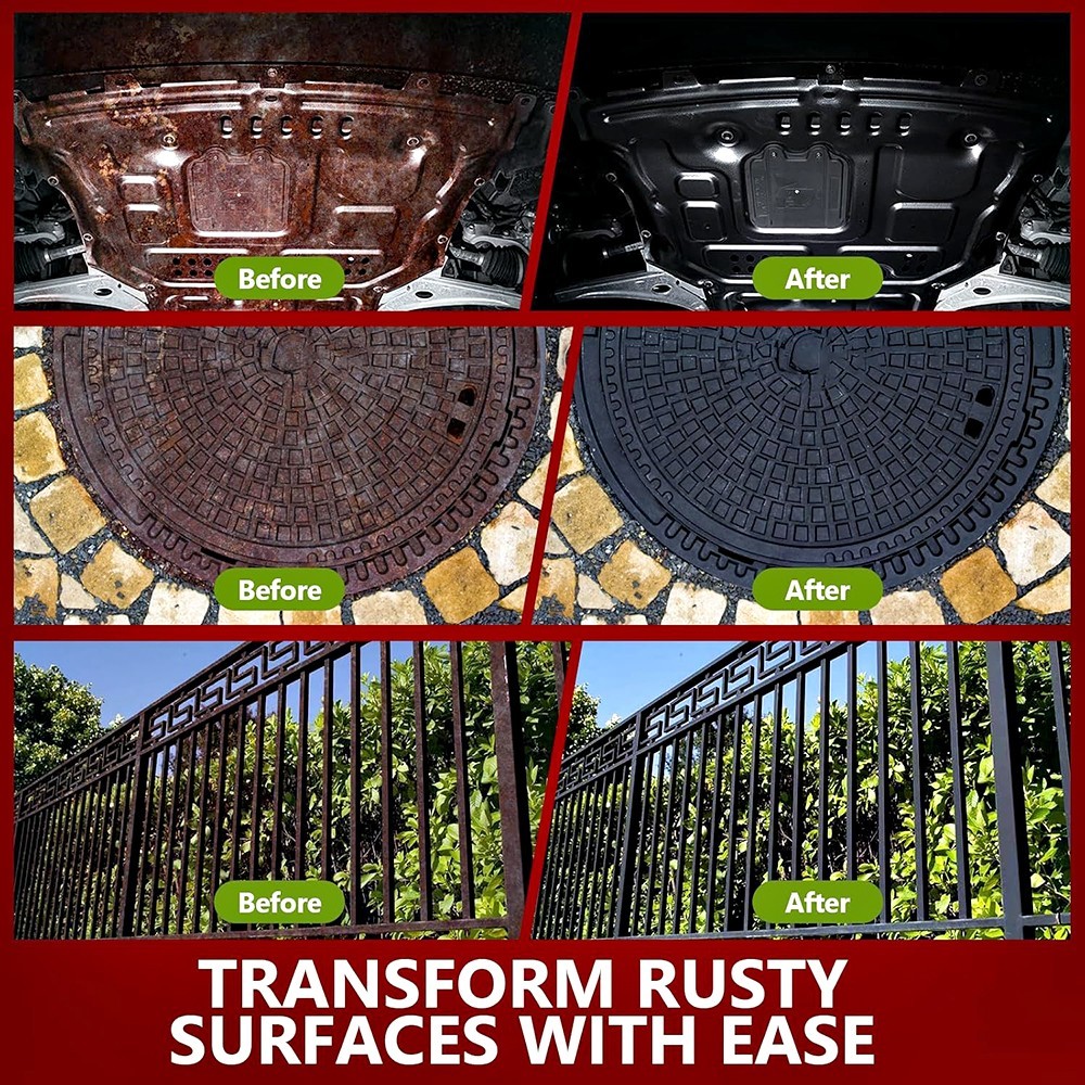 PERMANENT RUST CORROSION UV PROTECTION BLACK PAINT COATING AUTOMOTIVE HOME 32 OZ