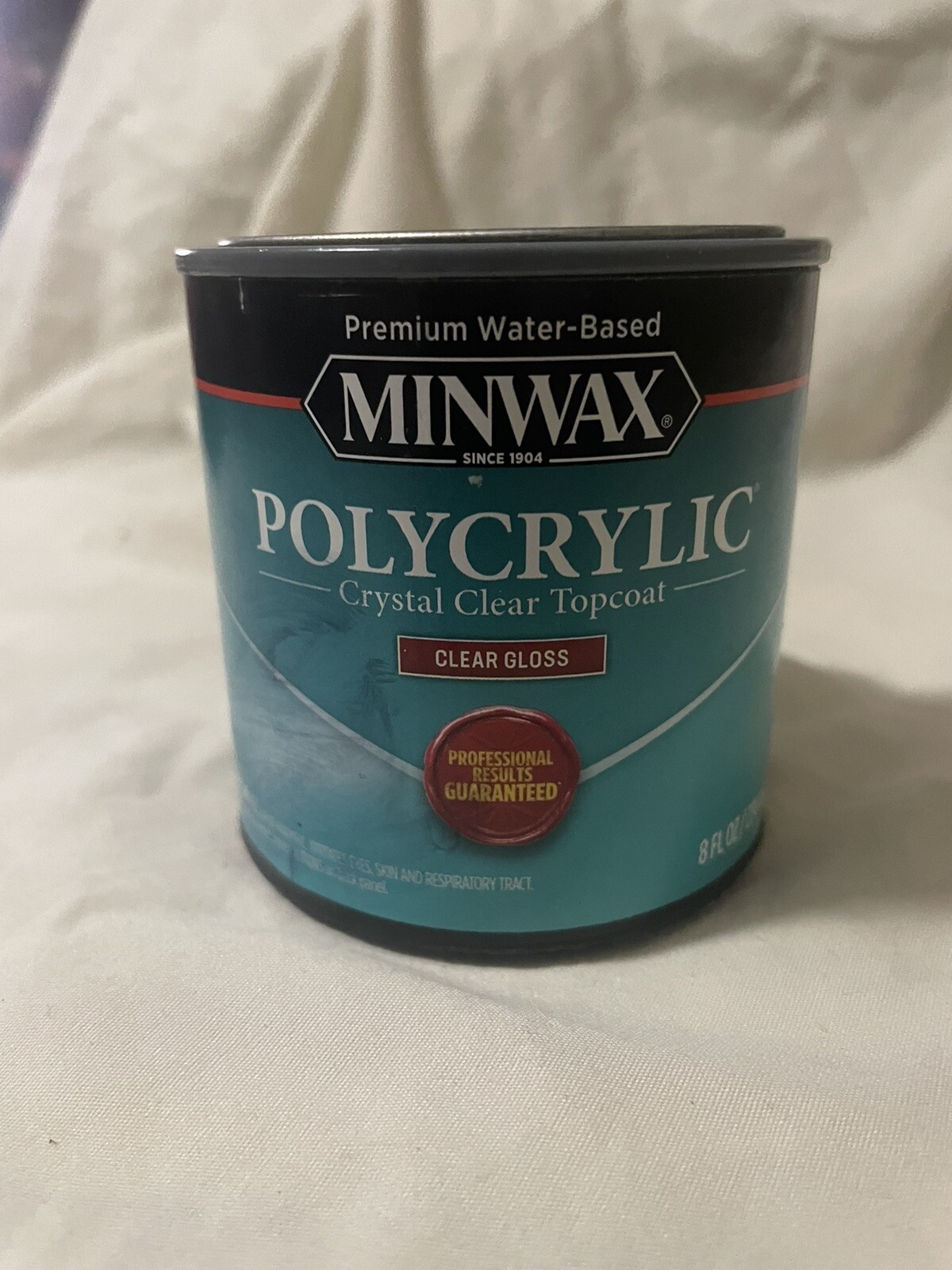 MINWAX POLYCRYLIC Crystal Clear Topcoat CLEAR GLOSS 8oz (1/2 pint) NEW