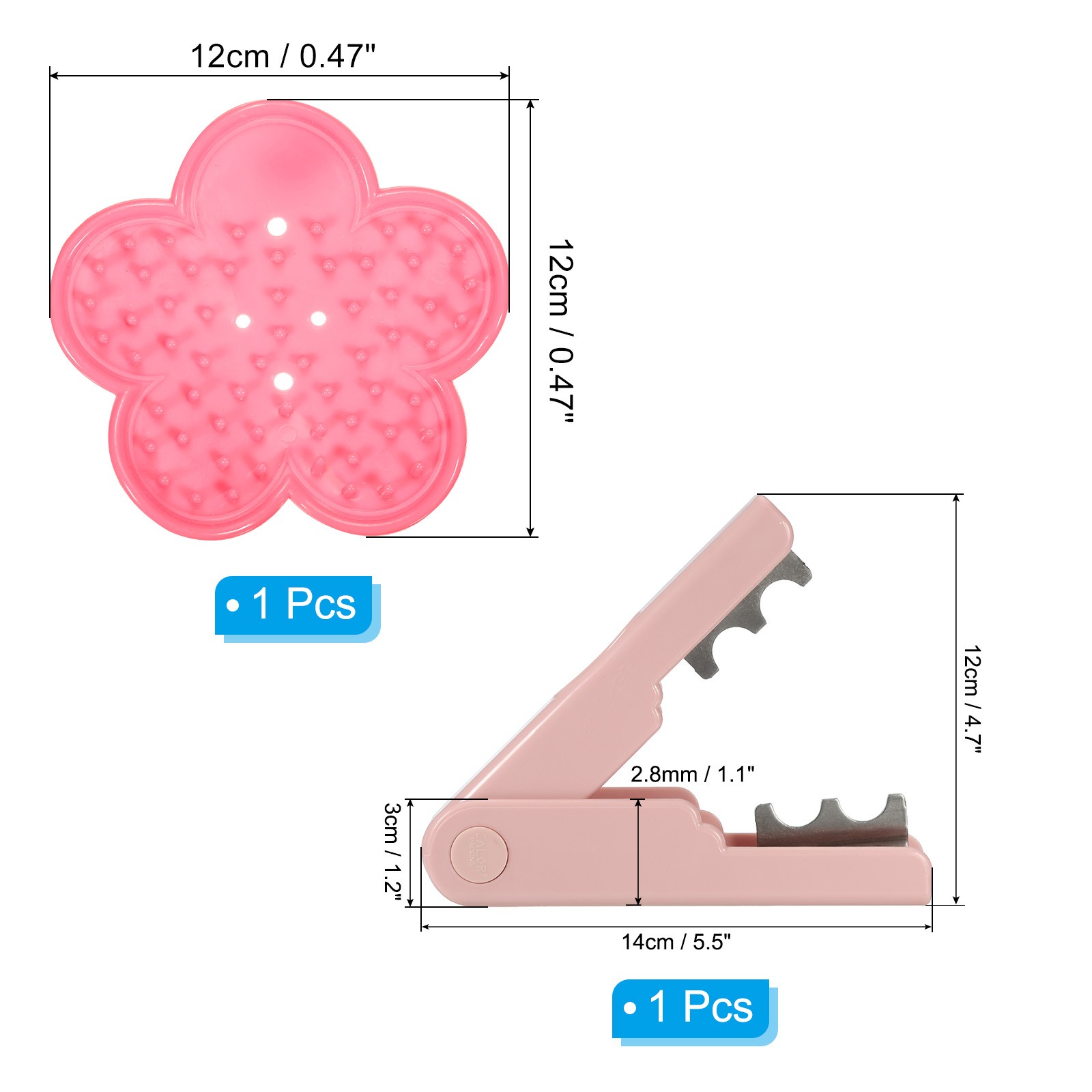 2pcs Rose Stem Leaf Thorn Stripper Remover Tool Stripping Kit Pink