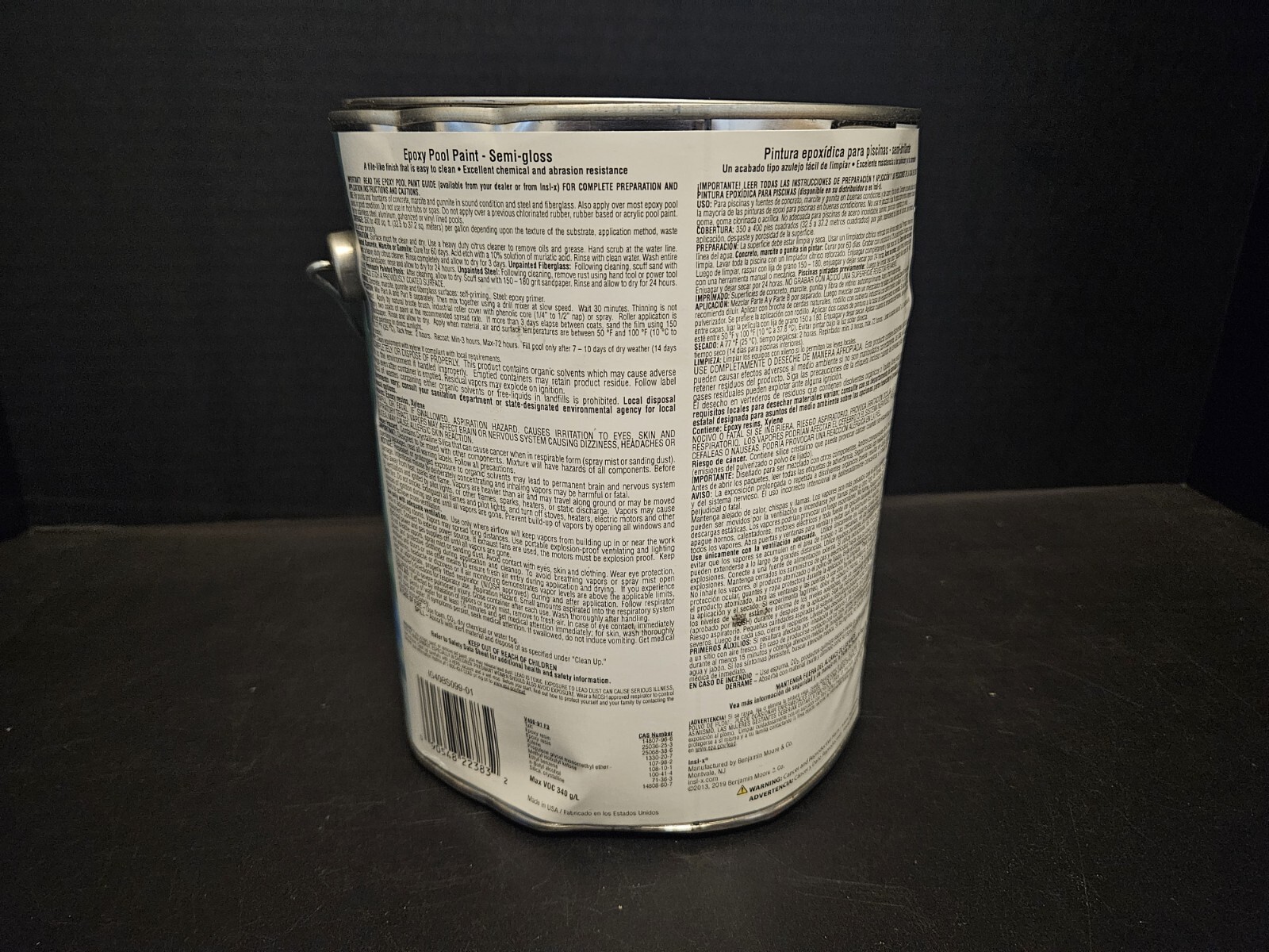 Insl-X Indoor and Outdoor Semi-Gloss White Epoxy Swimming Pool Paint 1 Gallon
