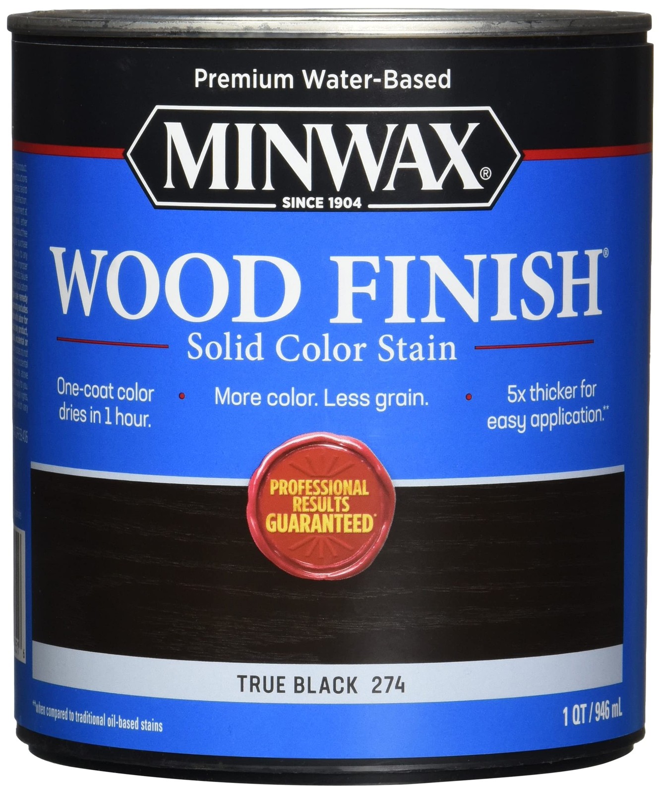 Minwax True Black Wood Finish Stain 32 Fl Oz Easy Application Quick Drying