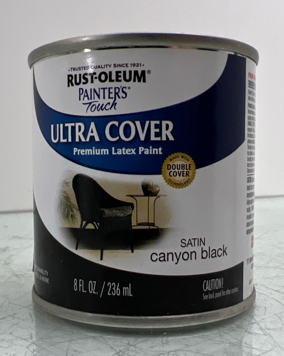 Rust-Oleum 267249-Painter’S Touch Latex Paint, 1 Half Pint, Satin Canyon Black