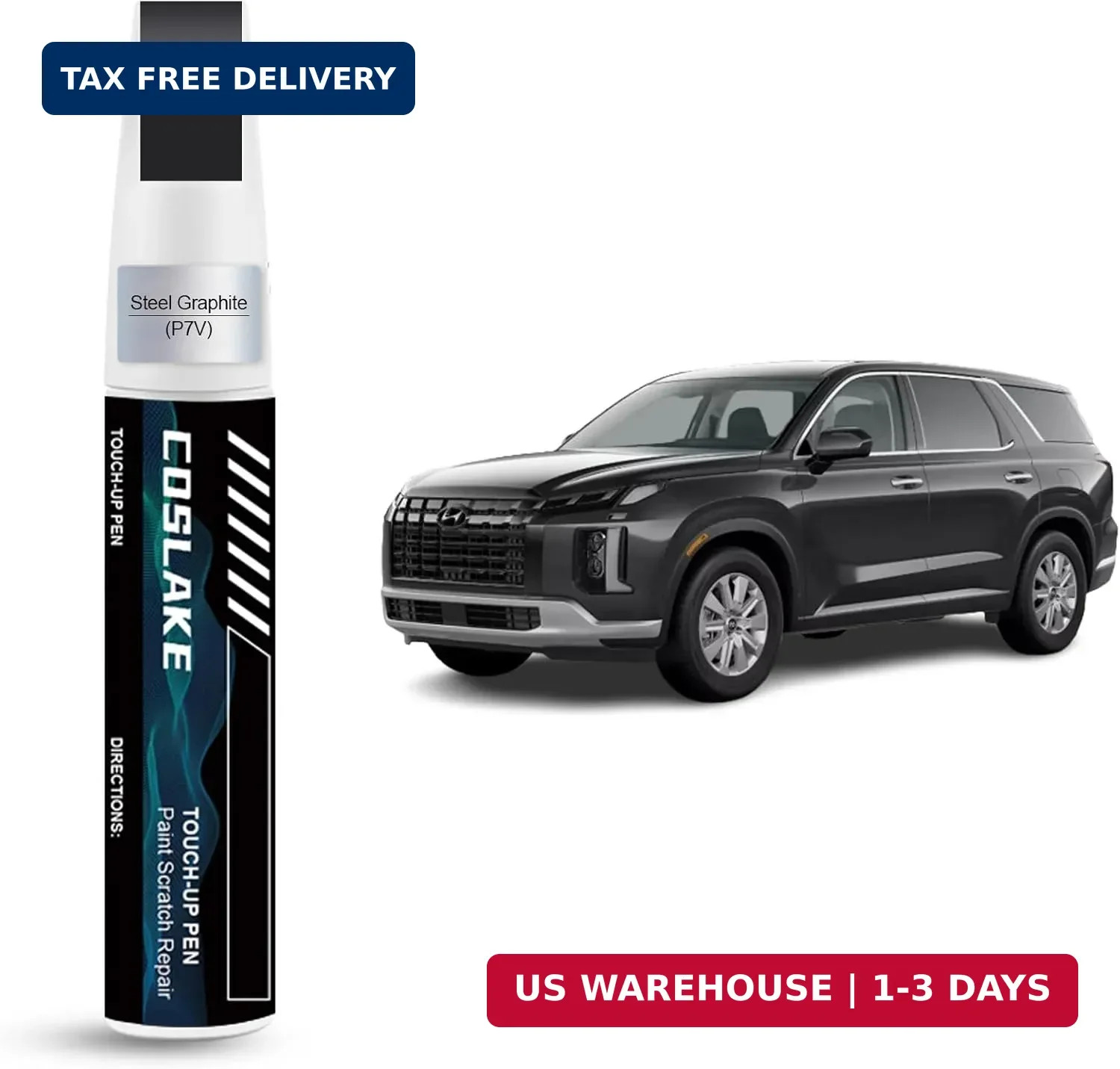 Car Touch Up Paint(Steel Graphite(P7V)) for Hyundai, Car Paint Scratch Repair Ki