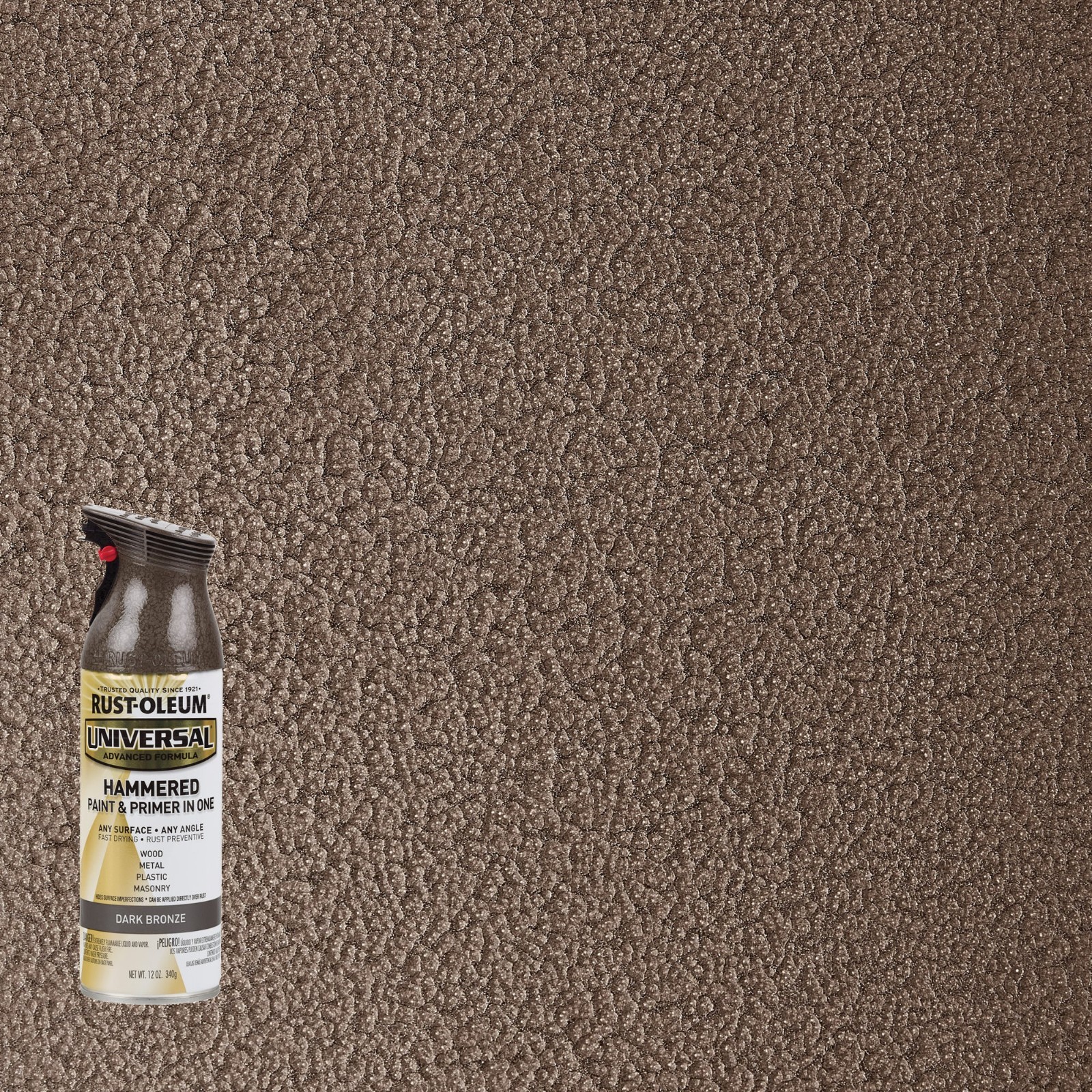 (3 Pack) Rust-Oleum Universal Hammered Paint & Primer Dark Bronze 258199 12oz