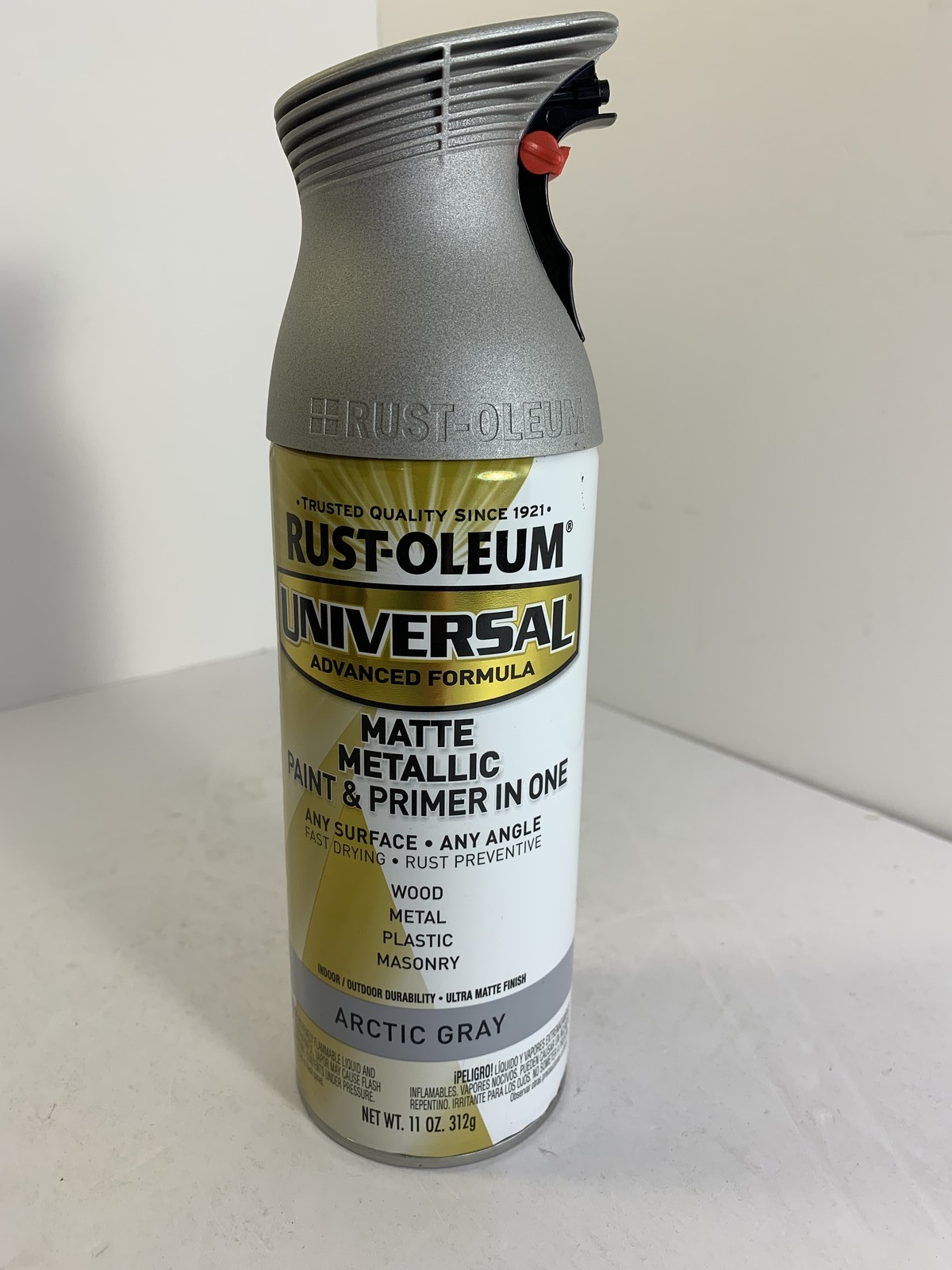 Rust-Oleum Universal Matte Metallic Arctic Gray Spray Paint & Primer 11oz Fast