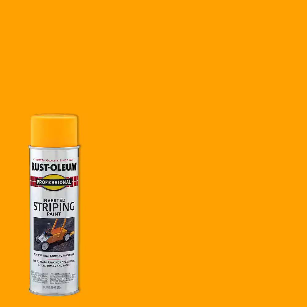 18 Ounce Flat Yellow Exterior Inverted Striping Spray Paint (6-Pack)