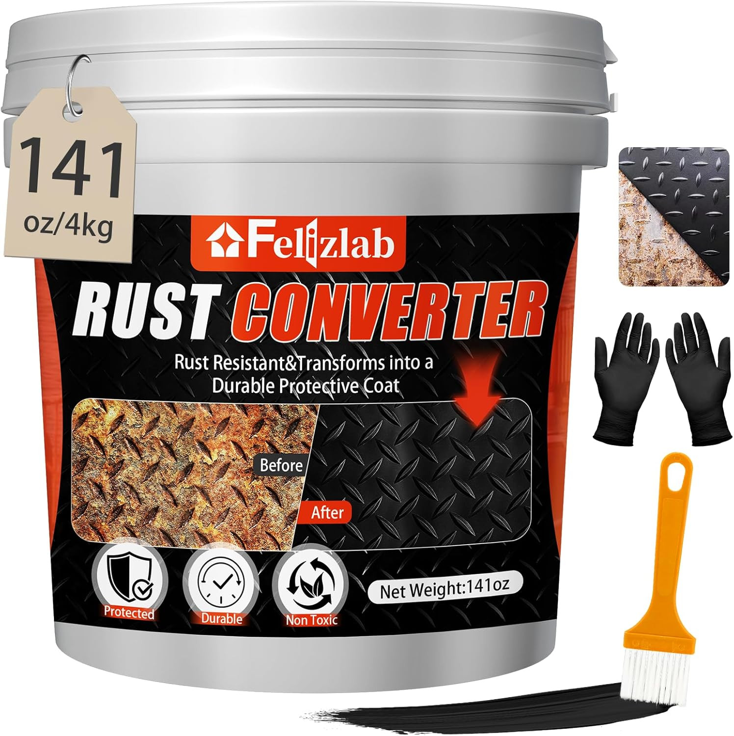 2-In-1 Rust Converter & Metal Primer, 141Oz Rust Reformer Paint for Metal, Autom