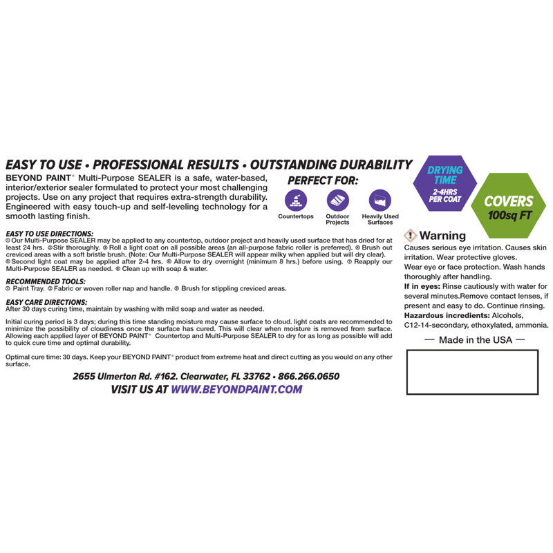 BEYOND PAINT Multi-Purpose Sealer LIGHT SATIN SHEEN Bonds Primes In/Outdoor BP37