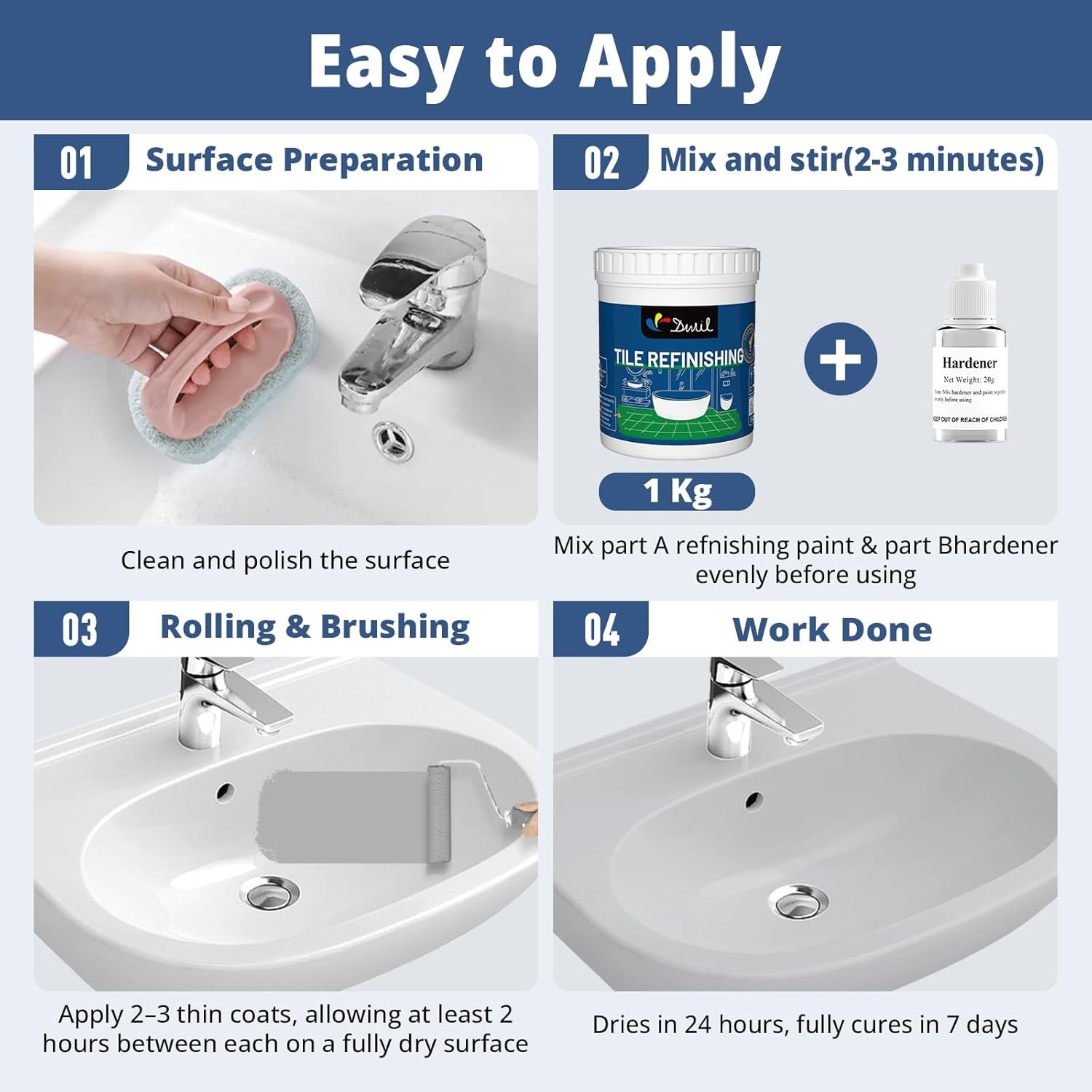 Transform Your Bathtub with Low Odor Water-Based Tub Paint – 35oz Refurbish Kit