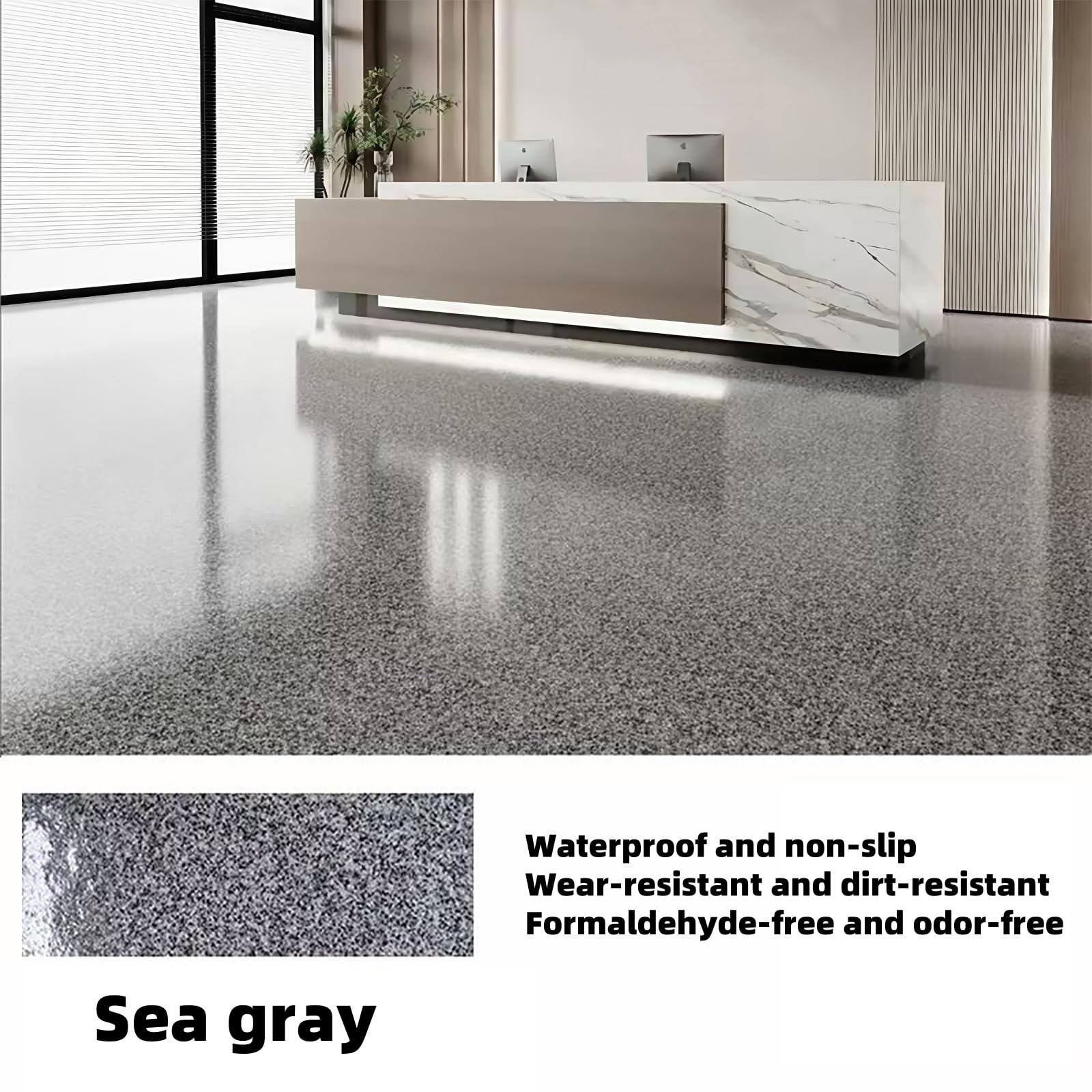 Epoxy Colored Sand Floor Paint, Epoxy Floor Paint High Gloss Marble Effect Co…
