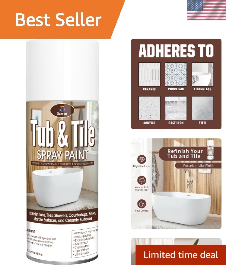 Tile Paint, White Tub and Tile Refinishing Spray Paint Waterproof White Spray…