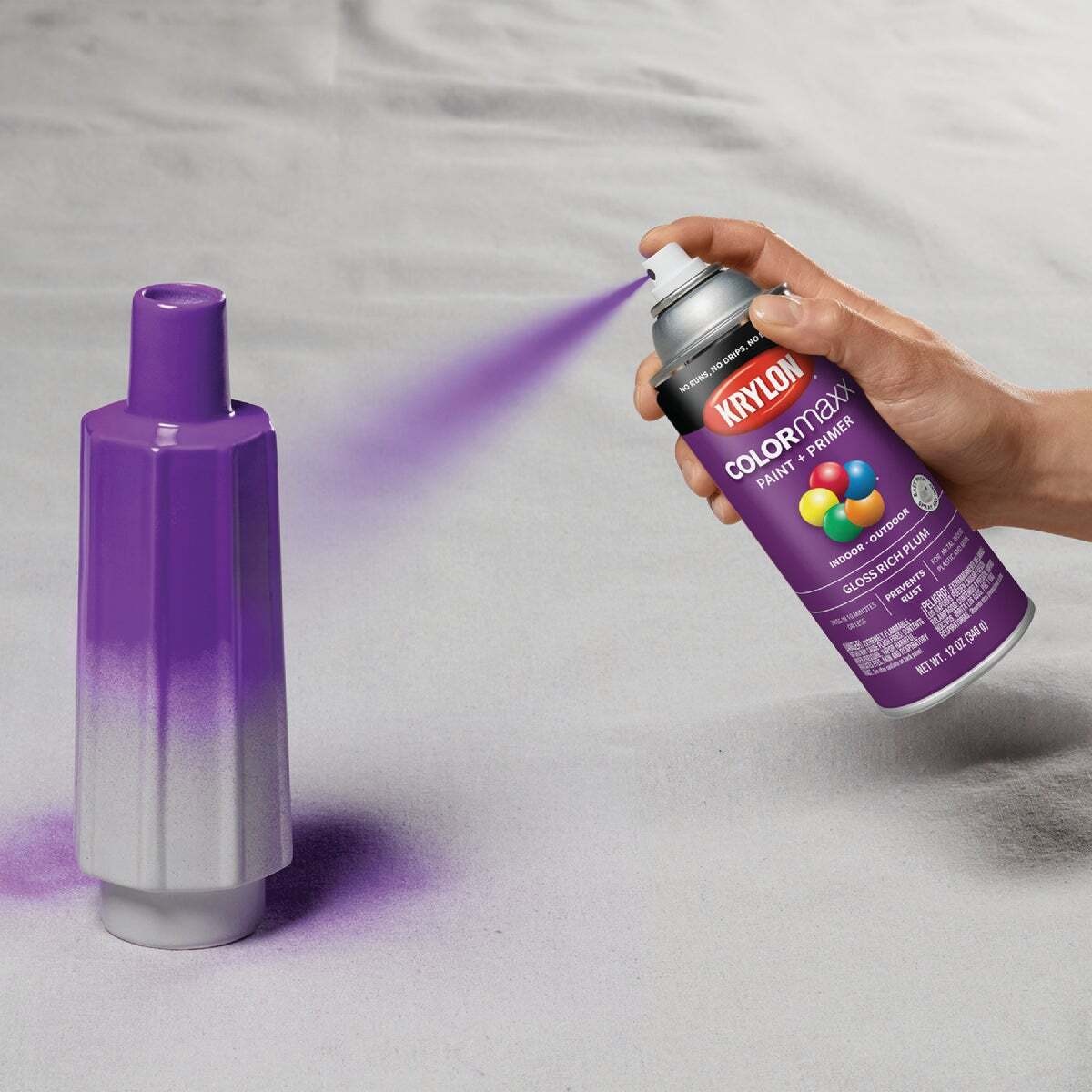 KRYLON 5536 COLORmaxx Spray Paint, Gloss, Plum, 12 oz, Aerosol Can