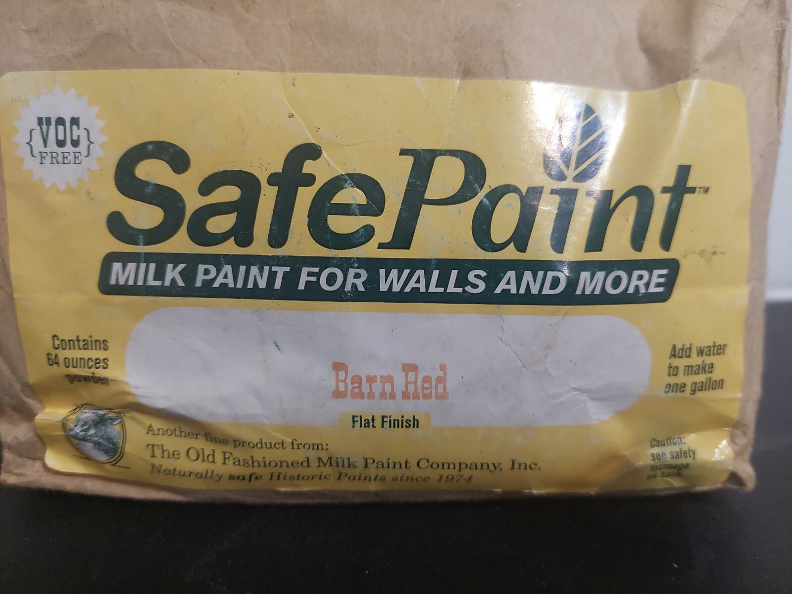 SafePaint Milk Paint Barn Red Flat Finish 64 oz Powder-makes 1 gallon VOC Free