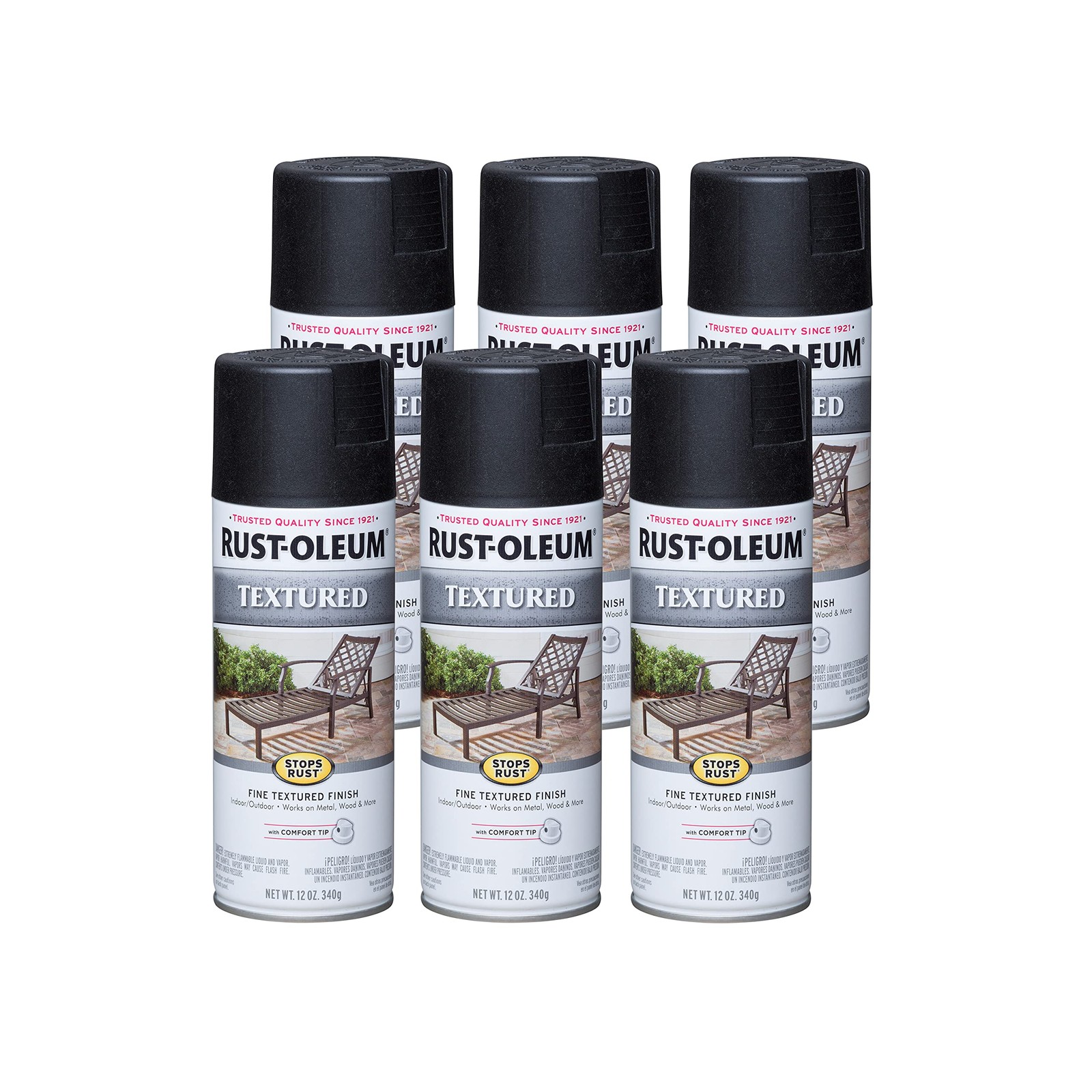 Rust Oleum 12Oz Textured Spray Paint Pack Of 6 Weather Resistant Coating