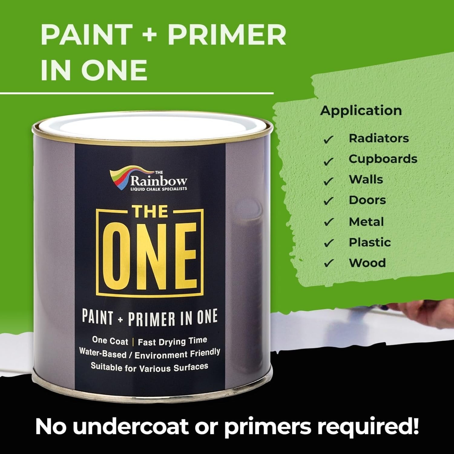 Eco-Friendly Black Gloss Paint & Primer – 8.5 Fl Oz | One Coat, Easy Application