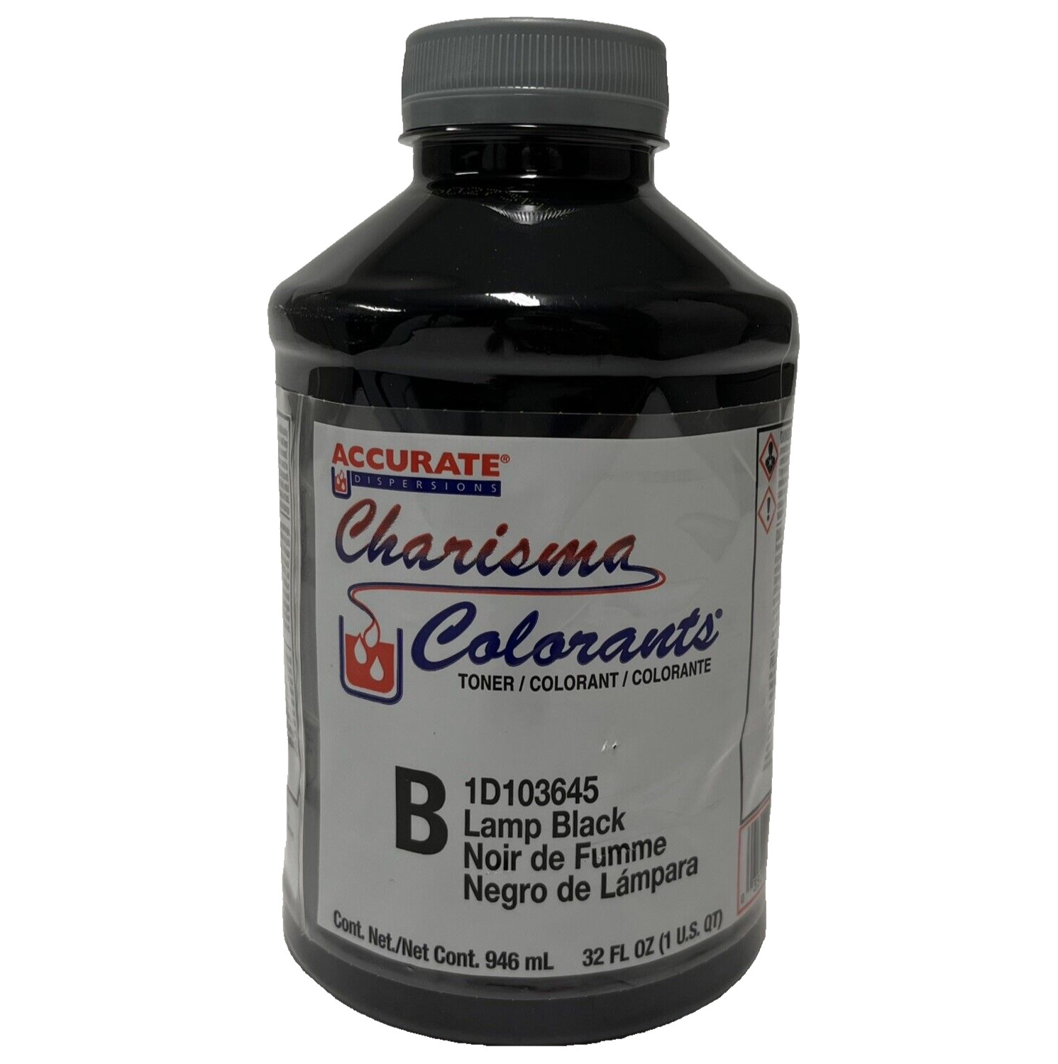 Charisma Colorants Lamp Black Toner 32oz B 1D103645 Tint by Accurate Dispersions