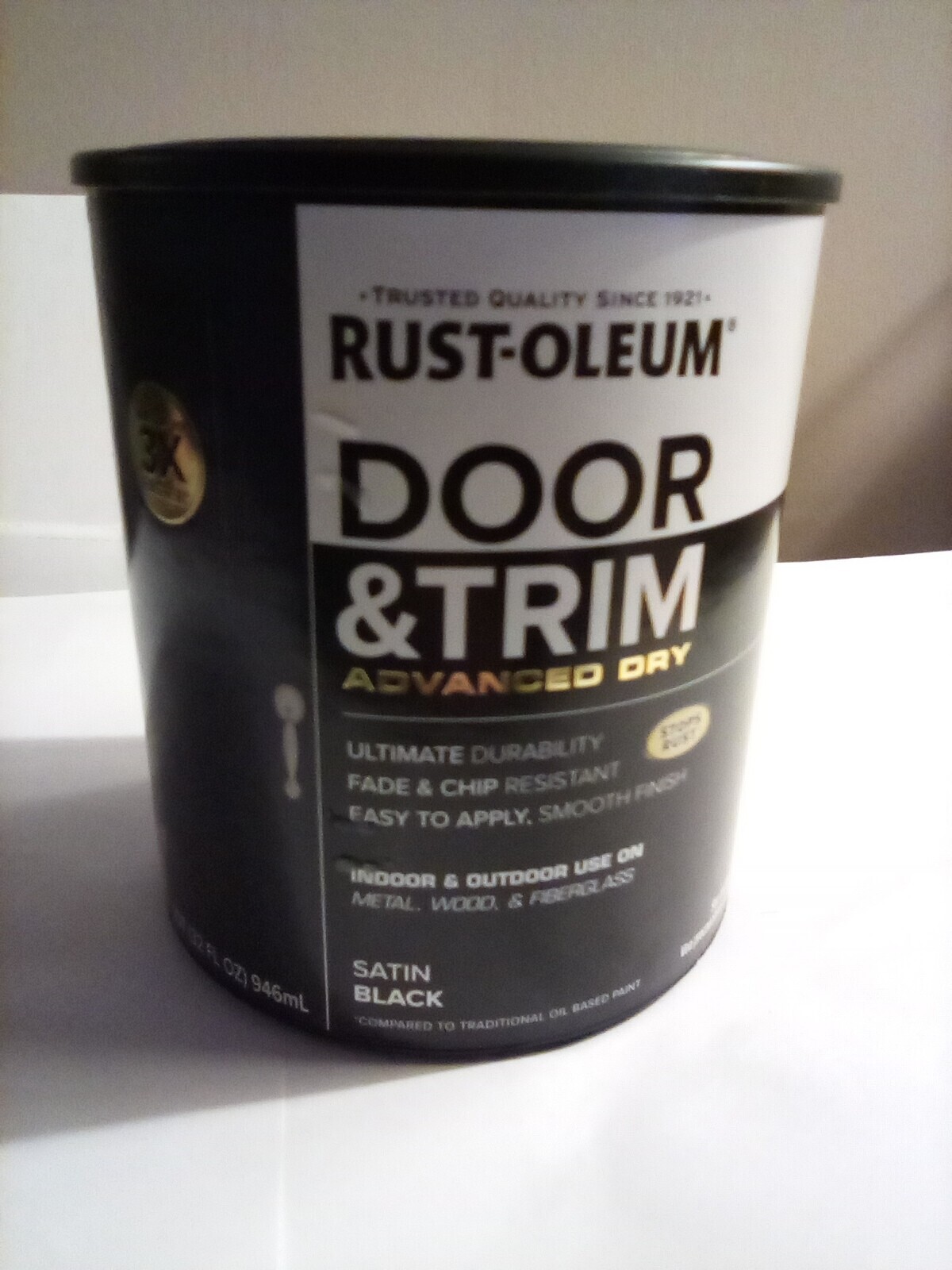 RustOleum Door & Trim Advanced Dry Satin Black 32 Oz. FREE SHIP