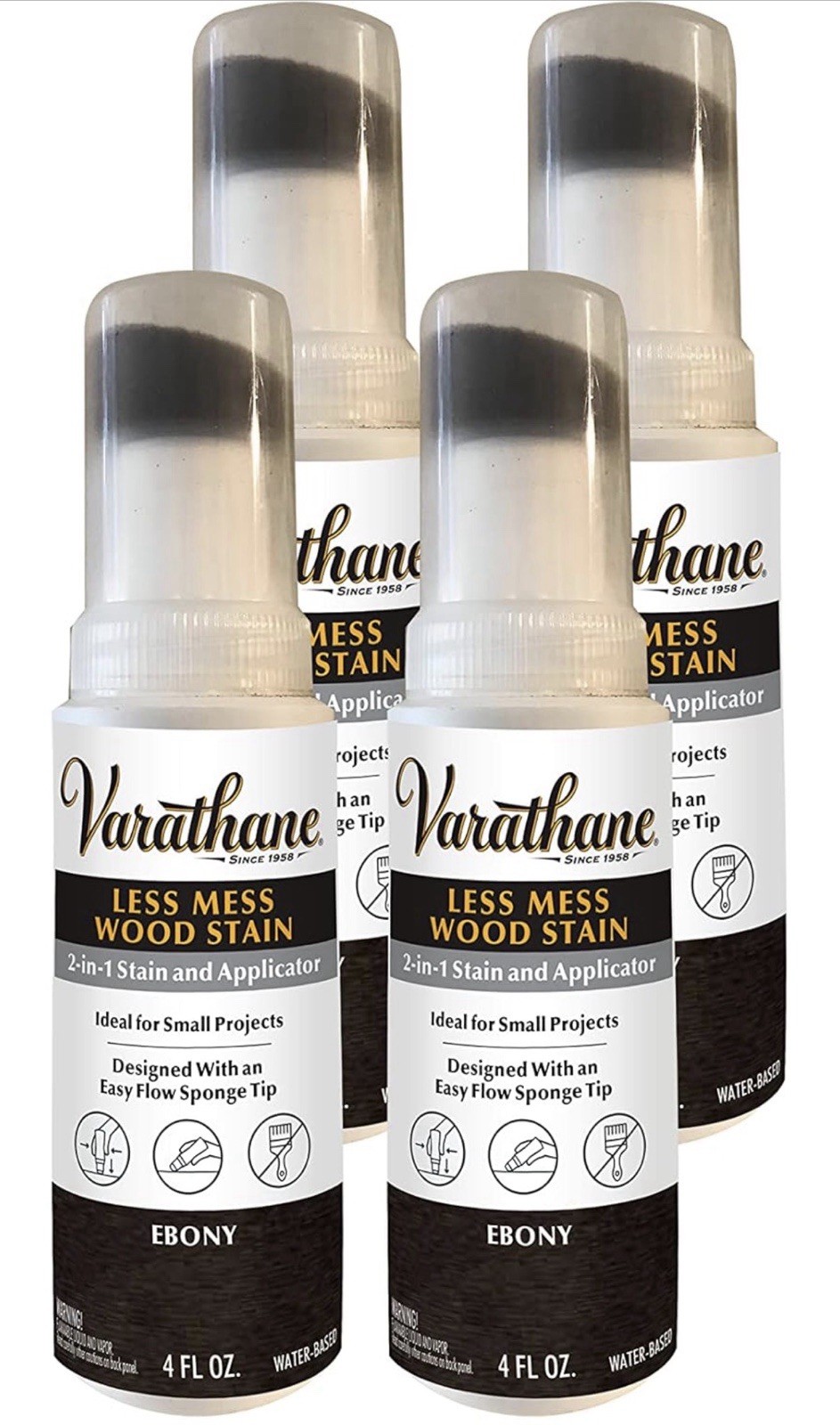 I-5. Varathane 2 in 1 Smoke Ebony Applicator Pack of 4 4 Ounce