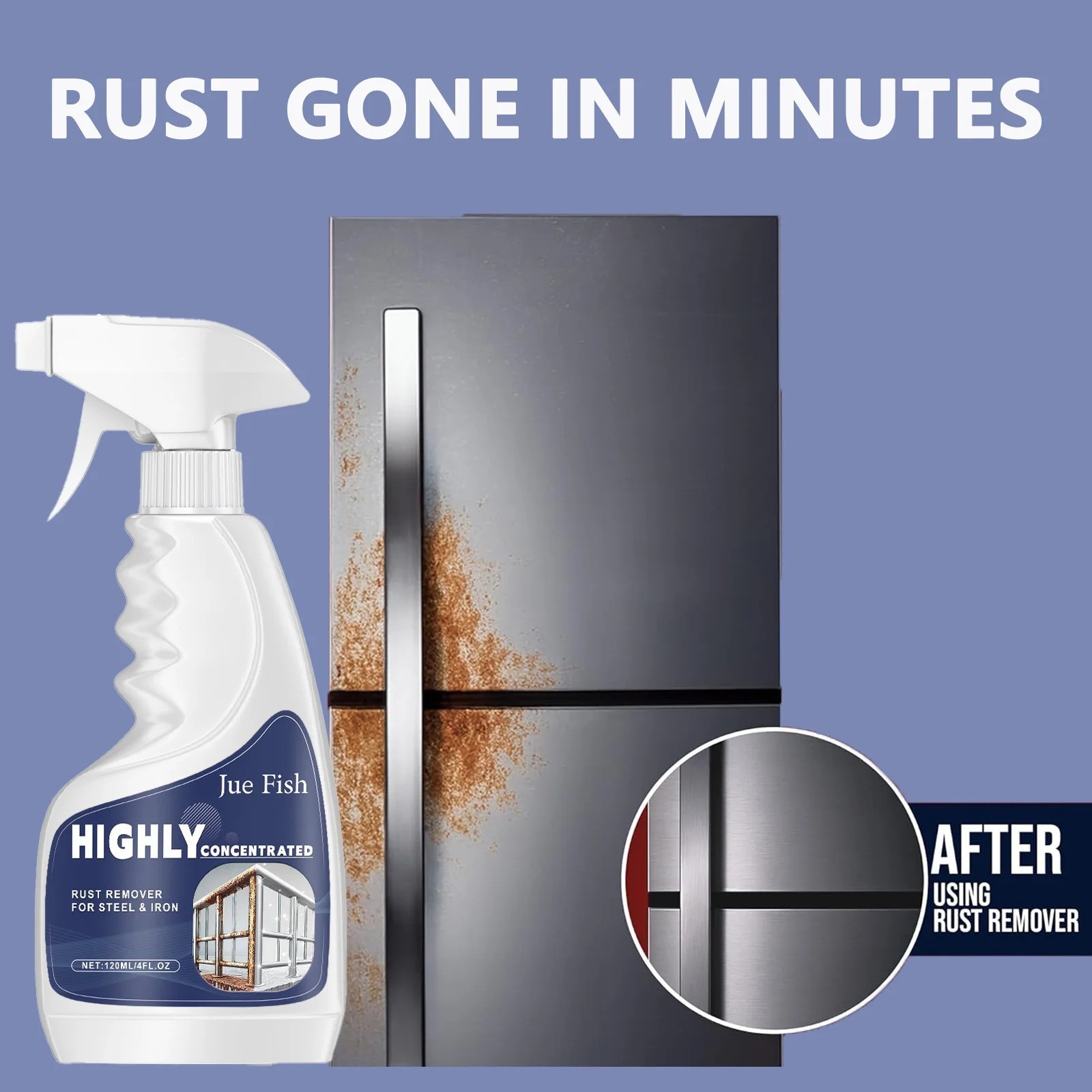Heavy Duty Rust Remover Spray Fast Acting Rust Dissolver & Anti-Rust Coating for