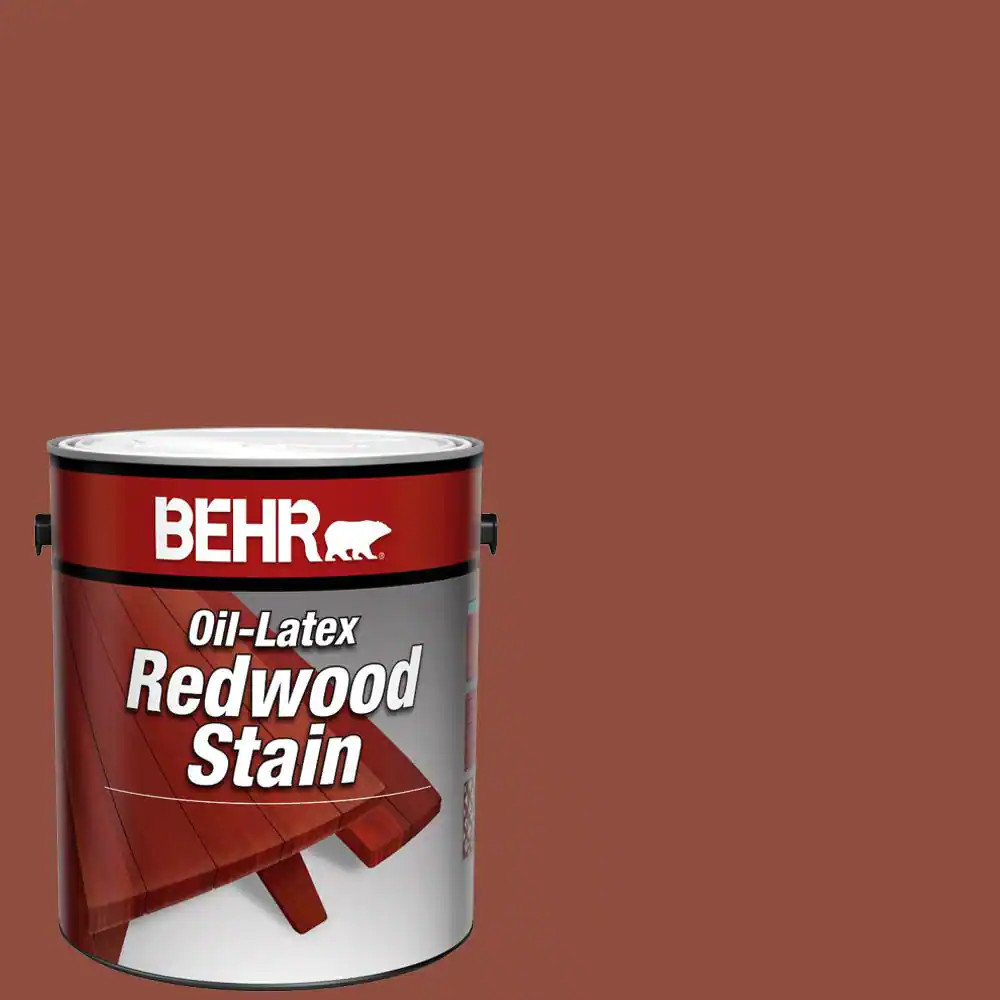 1 Gal. Redwood Solid Color Oil-Latex Exterior Wood Stain