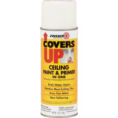 Zinsser 3688 Textured Spray Paint . White, 13 Oz, Aerosol Can, Flat