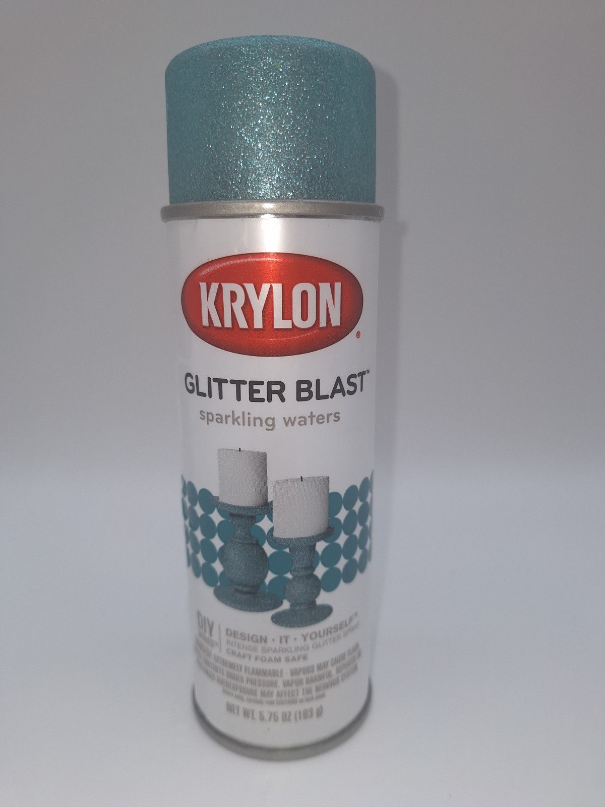 Krylon Glitter Blast Spray Paint Sparkling Waters (3810) 5.75 oz New