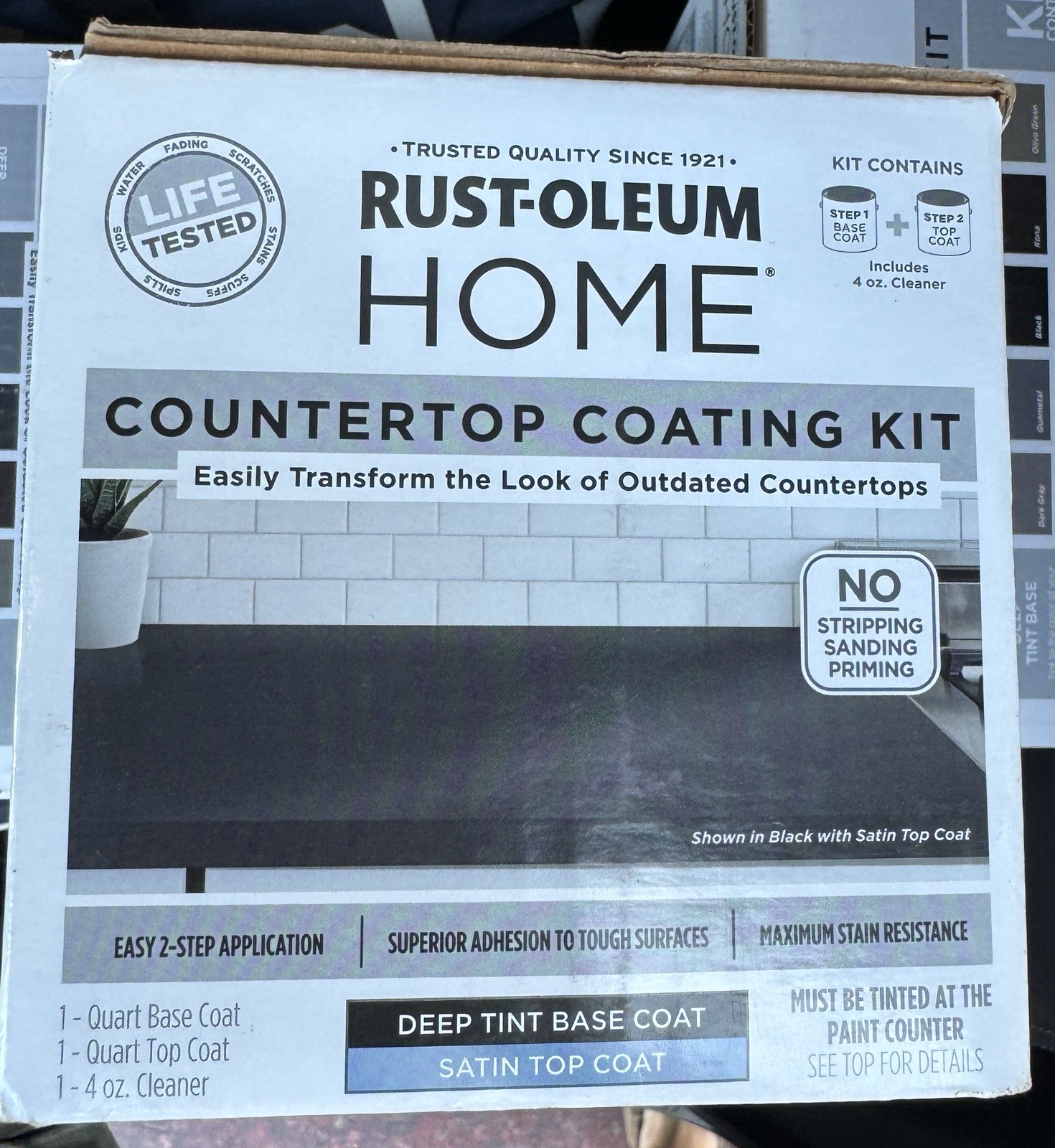 BRAND NEW – Rust-Oleum Home Countertop Coating Kit Deep Tint Base Satin Top Coat