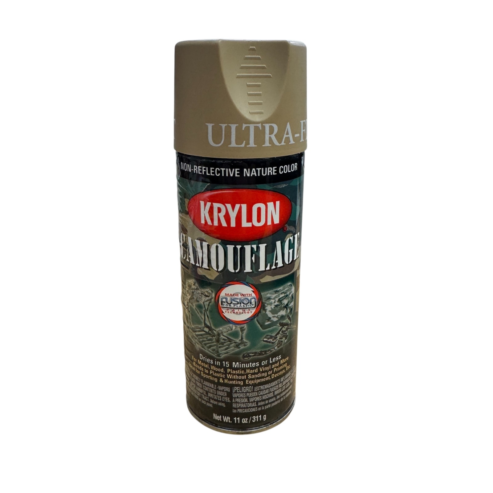 Krylon Camouflage Paint Ultra-Flat Sand 11oz Spray Can Non-Reflective Fusion
