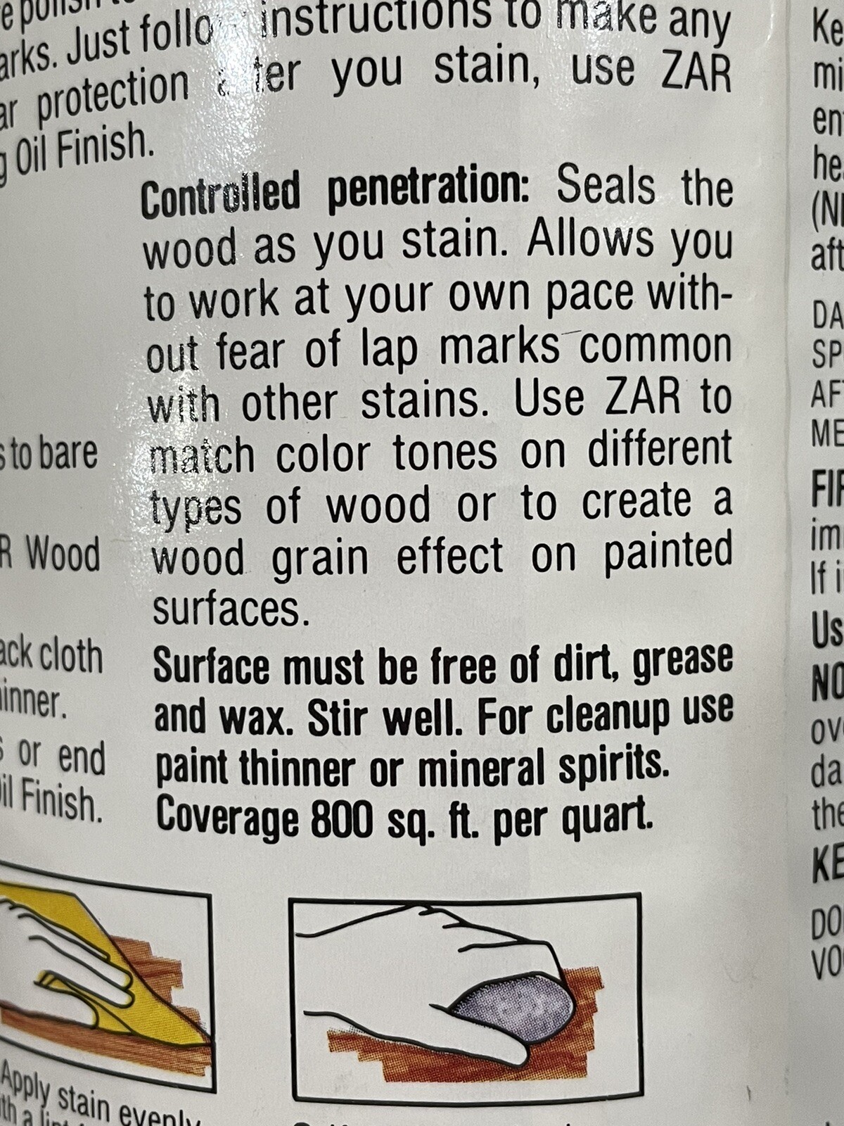 Quart Can ORIGINAL ZAR 122 Mediterranean Oil Based Wood Stain & Sealer NEW