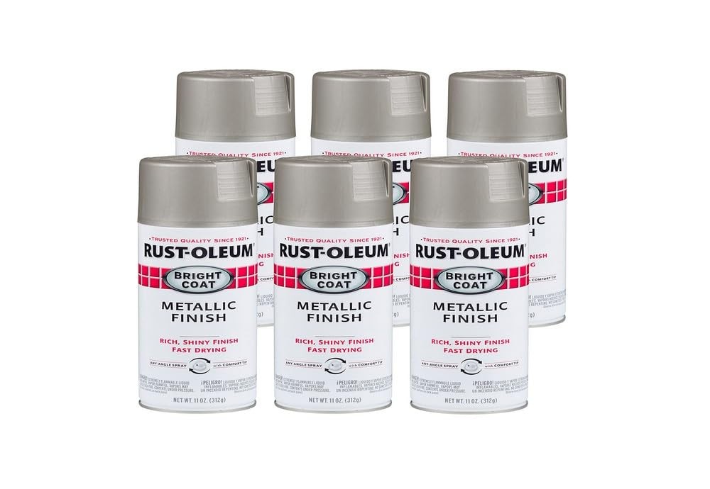 Rust Oleum 11Oz Bright Coat Metallic Finish Spray Paint Pack Of 6 Any Angle