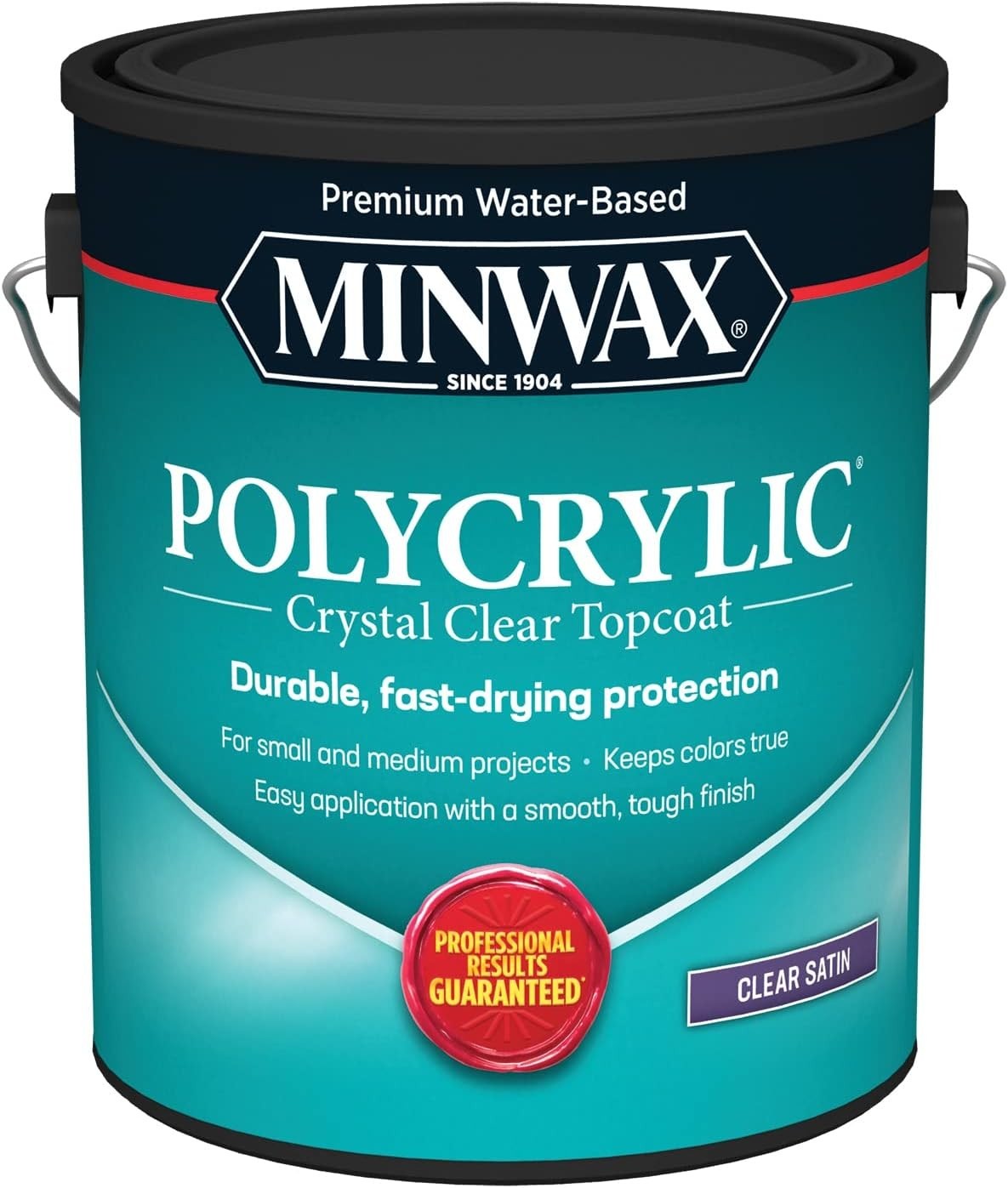 Protective Finish 1 Gallon Satin Polycrylic – Water Based, Low Odor, Easy Clean