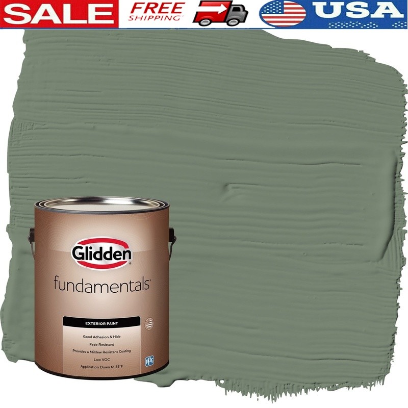 Low VOC Exterior Paint Mildew Resistant Fast Drying Multi Surface 1 Gal New