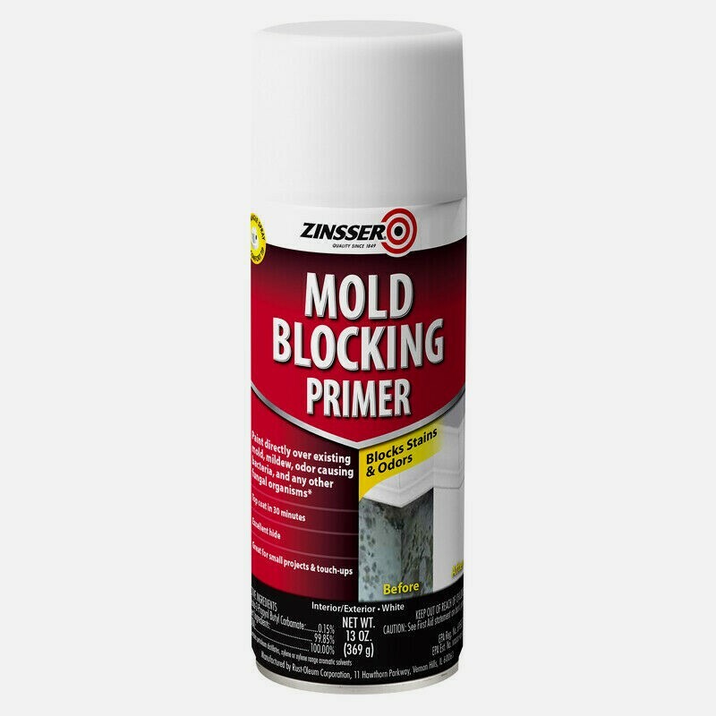 Zinsser MOLD BLOCKING PRIMER 13 oz. White Water-Based Alkyd Masonry Metal 287512