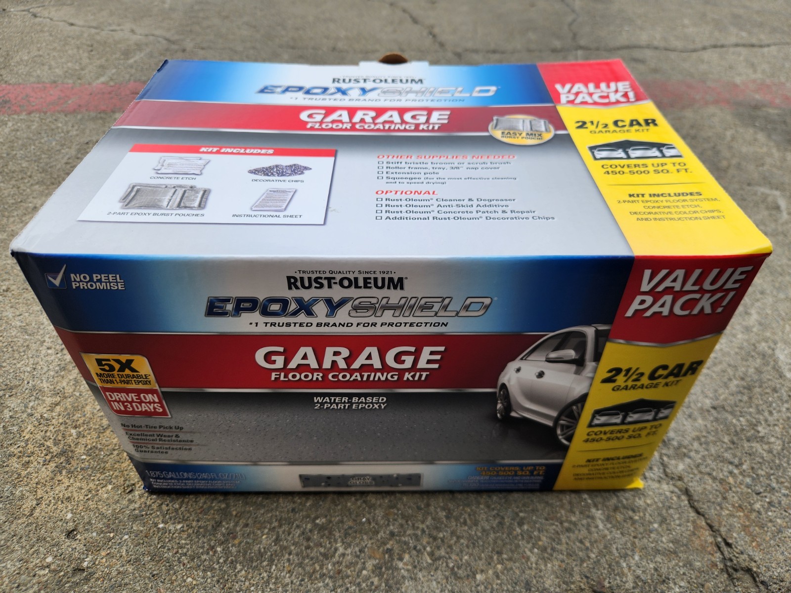 Rust-Oleum EpoxyShield Gray Gloss 2.5-Car Garage Floor Coaring Kit! 365187