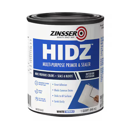 Zinsser 373693 Hidz Multi-Purpose Primer And Sealer, White, Tintable, 1 Qt