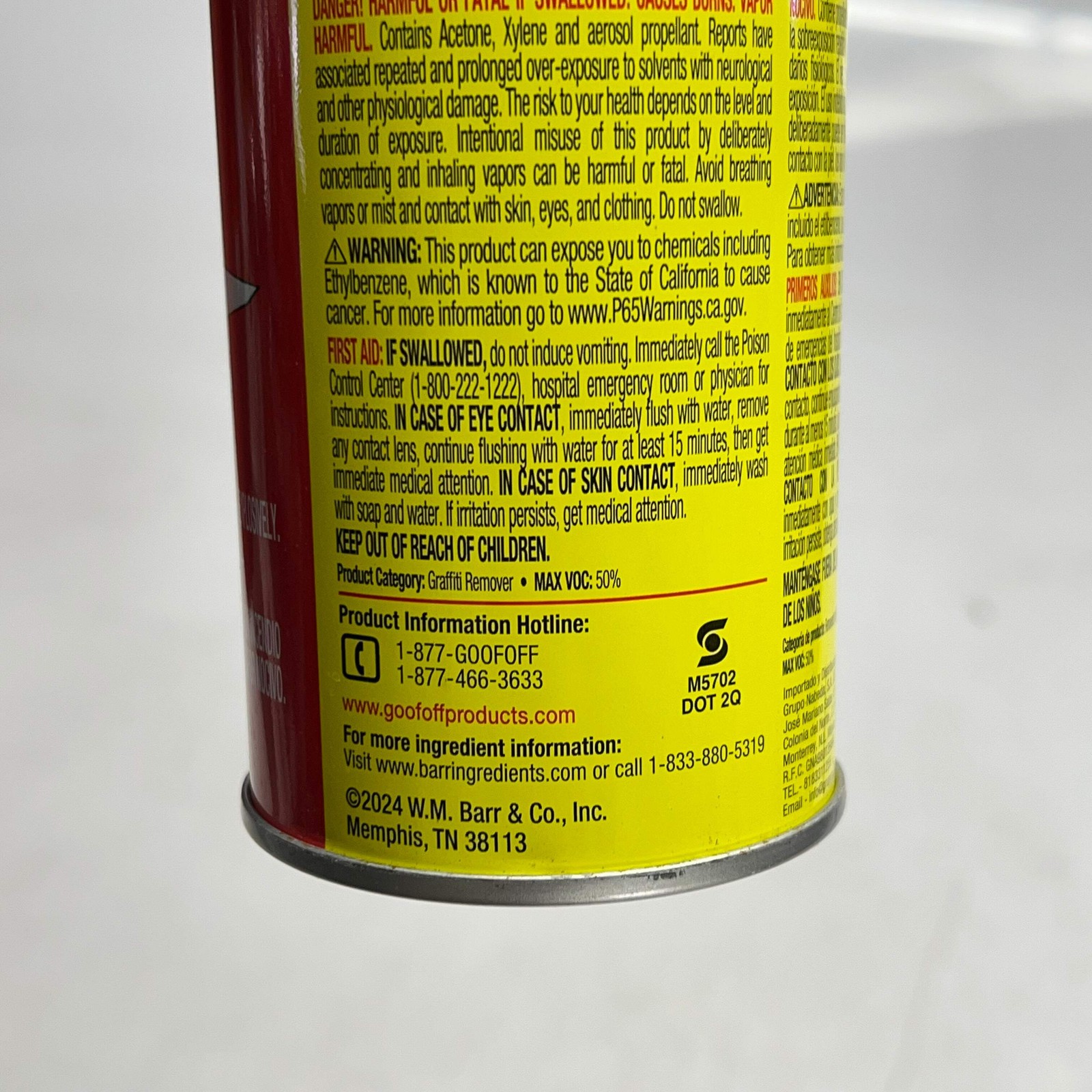 GOOF OFF (2 PACK) Pro Strength Graffiti Remover Gelled Formula Spray 16oz FG673