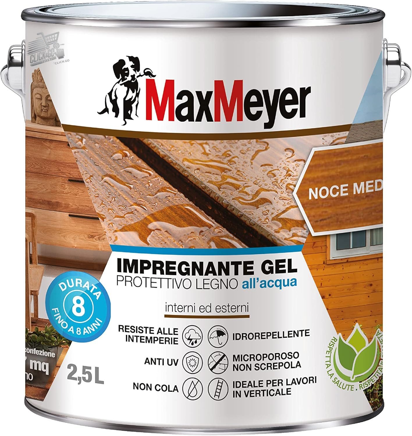 MEDIUM WALNUT WATER GEL IMPREGNATOR 2.5L WOOD EXTERIOR METHANE PROTECTIVE PAINT