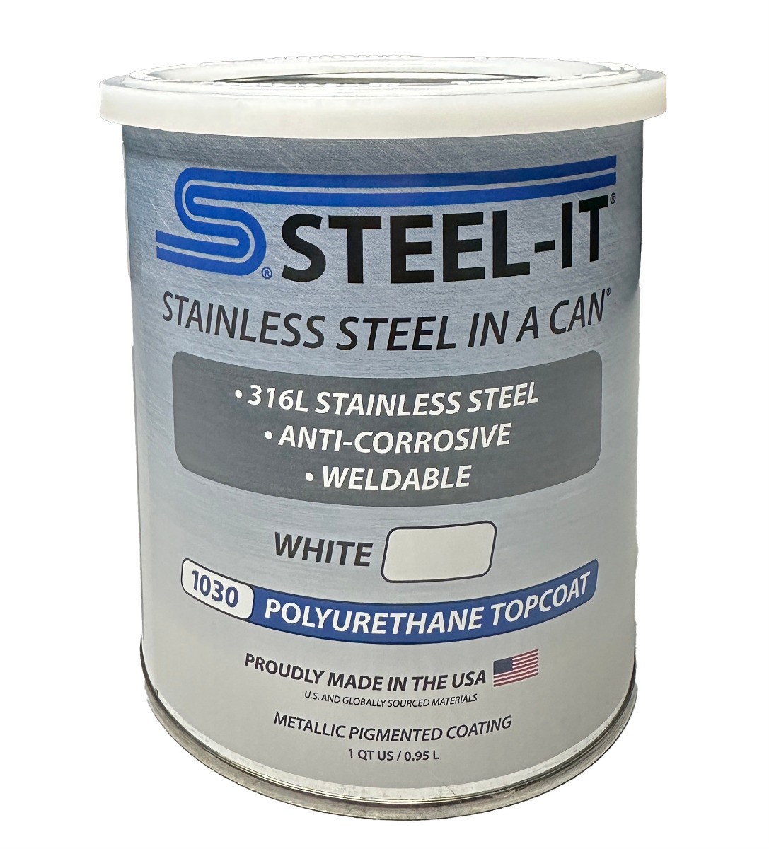 Steel-It White Colored Model Number # 1030Q (1 Quart Can) Polyurethane Topcoat