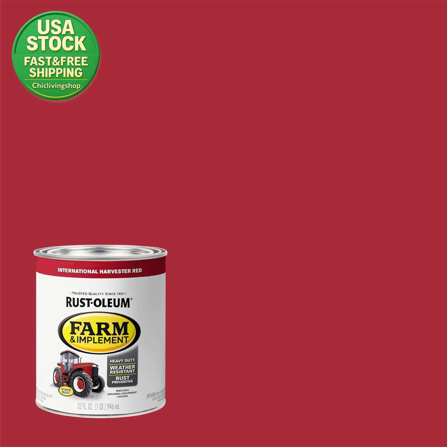 Farm Implement Enamel Paint International Harvester Red Quart