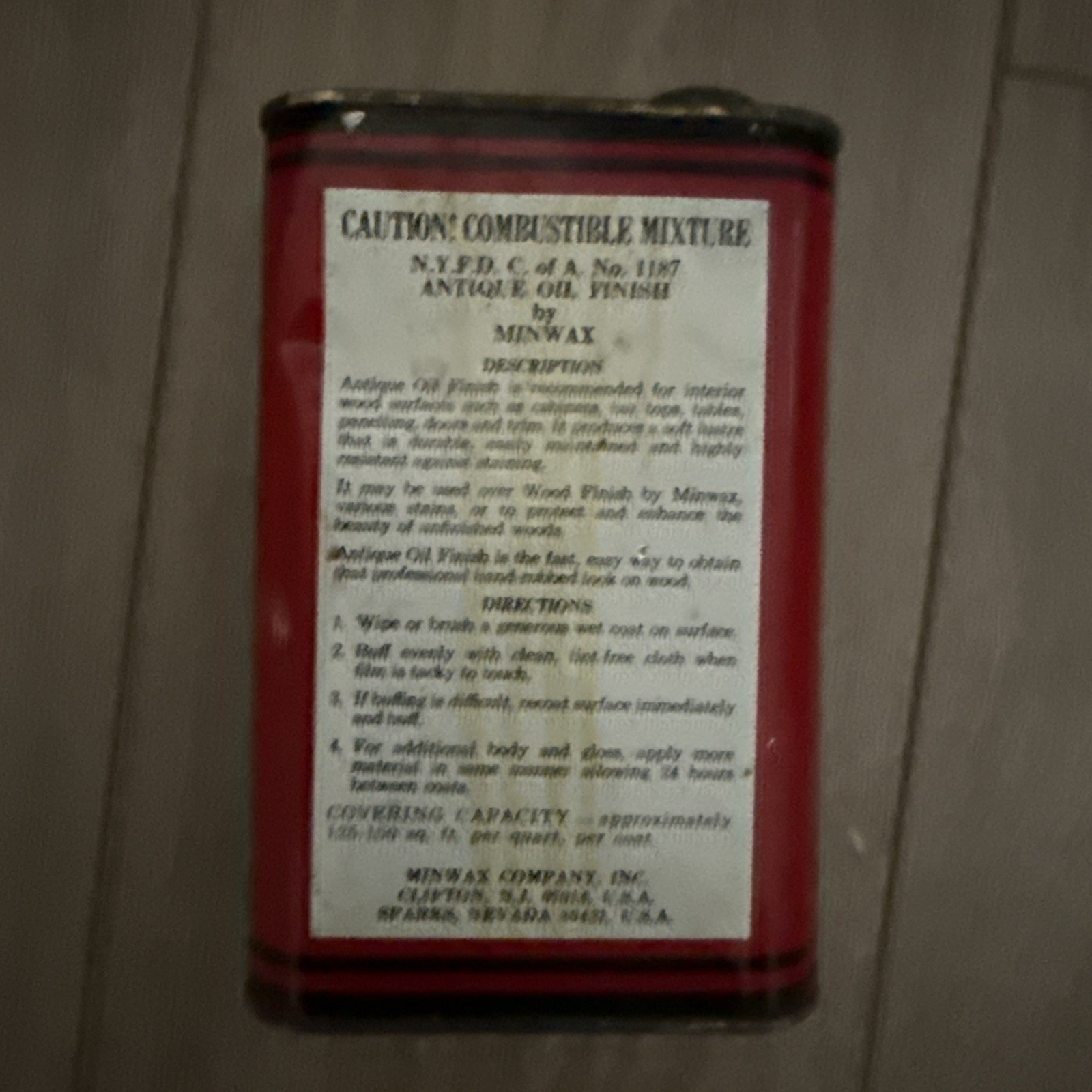 Vintage Minwax Antique Oil Finish Hard Finish Soft Lustre 32 Oz *read