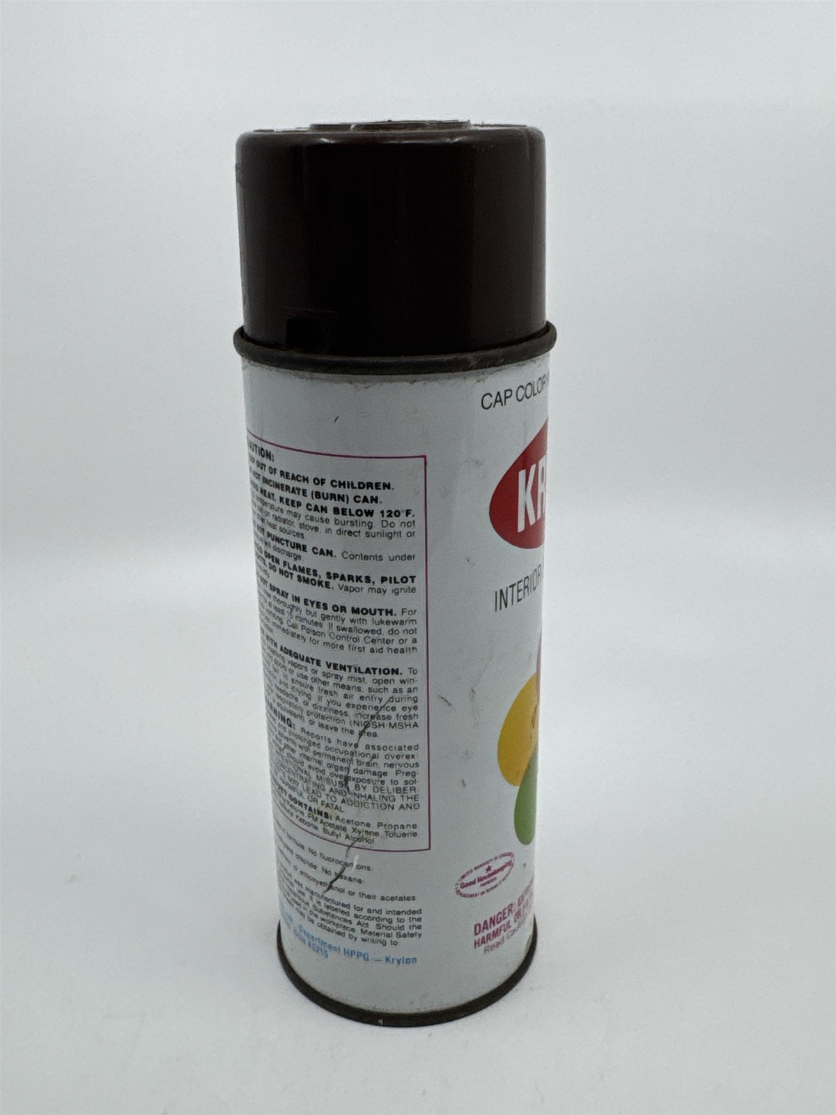 Krylon Interior/Exterior Leather Brown Enamel Spray Paint Can 1/2 Full