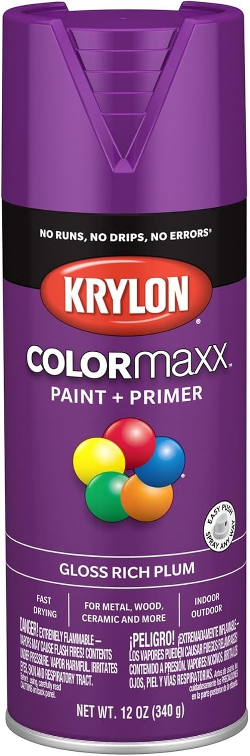 Krylon COLORmaxx Rich Plum 12 Oz Fast Dry Spray Paint for Indoor and Outdoor Use