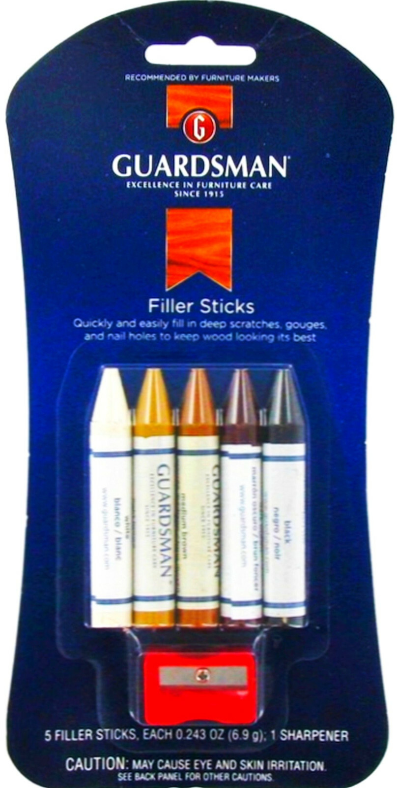 WOOD Furniture REPAIR Filler Putty 5 Sticks brown Finish stick GUARDSMAN 500200