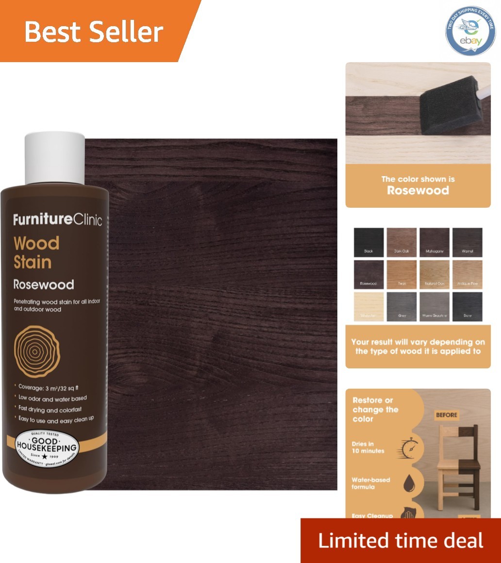 Rosewood Water-Based Wood Stain – Fast Drying, Low Odor, Non-Toxic – 250ml