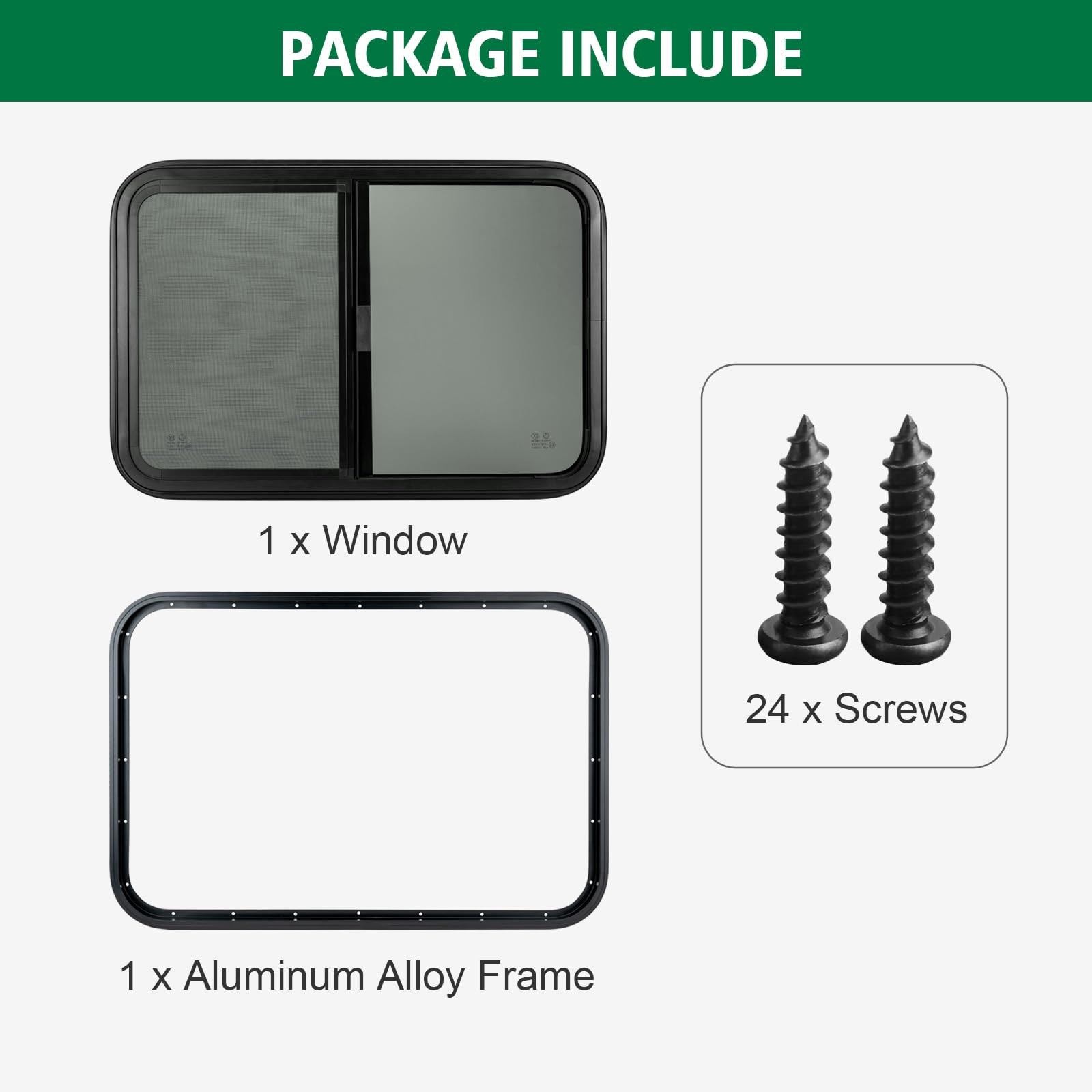 Dulepax Horizontal Rv Window 30 W X 24 H Tinted Slide Trailer Window Tempered